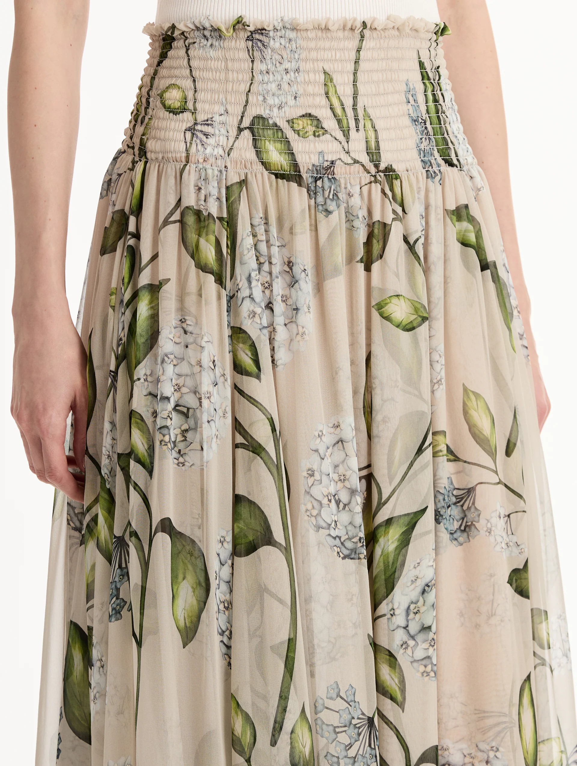 Porcelain Flower Chiffon Maxi Skirt - Image 5