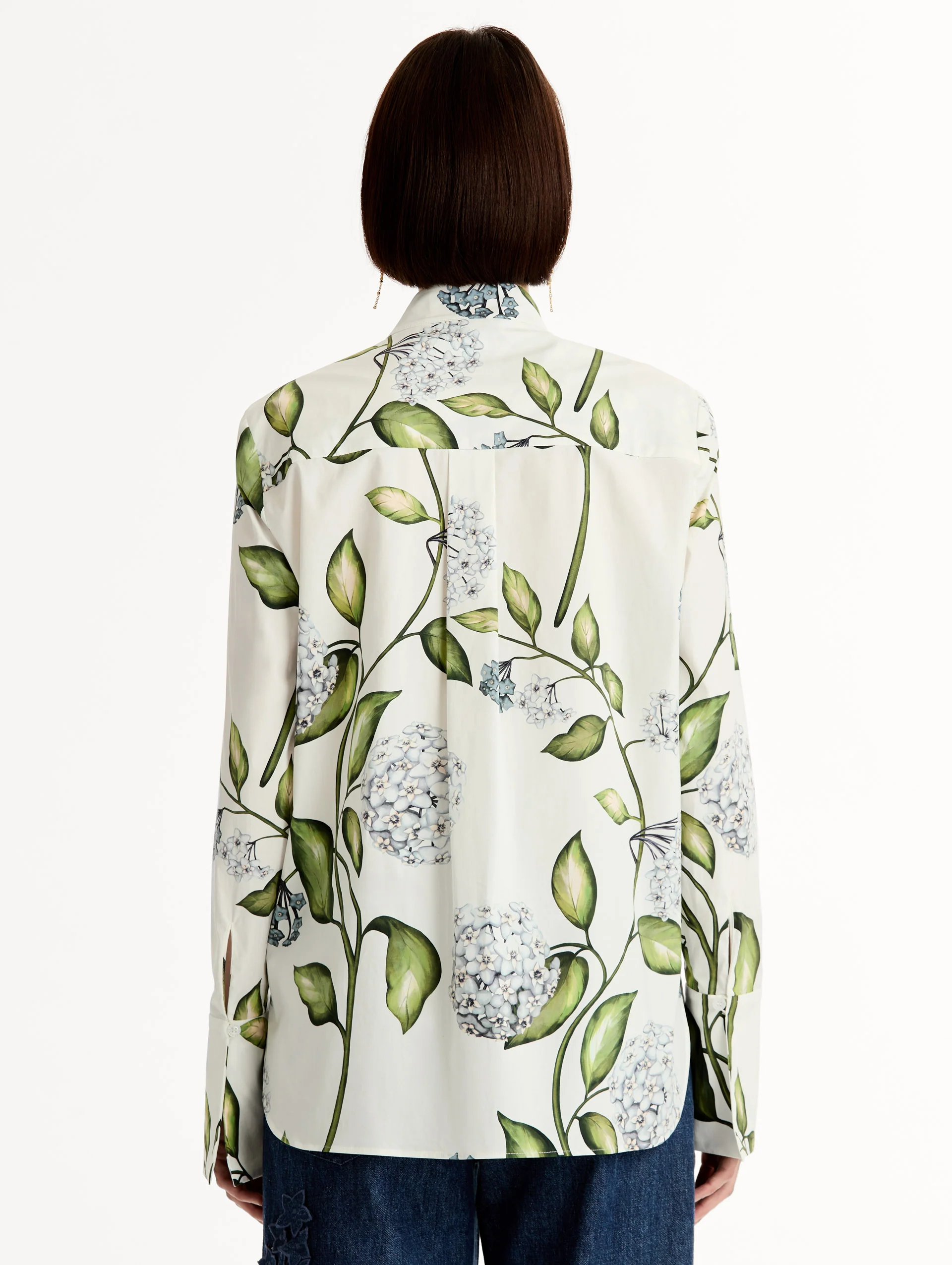 Porcelain Flower Cotton Poplin Blouse - Image 4