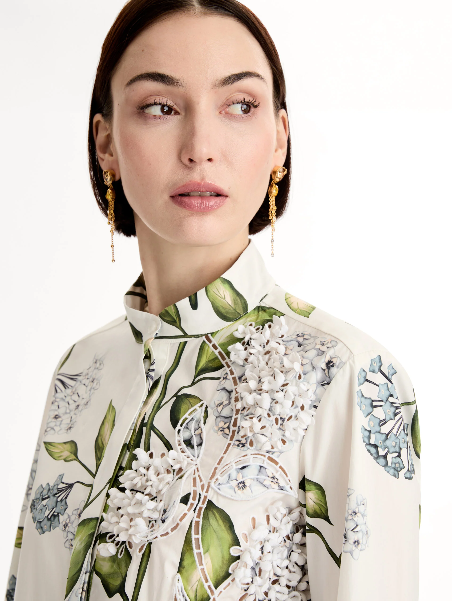 Porcelain Flower Cotton Poplin Blouse - Image 6