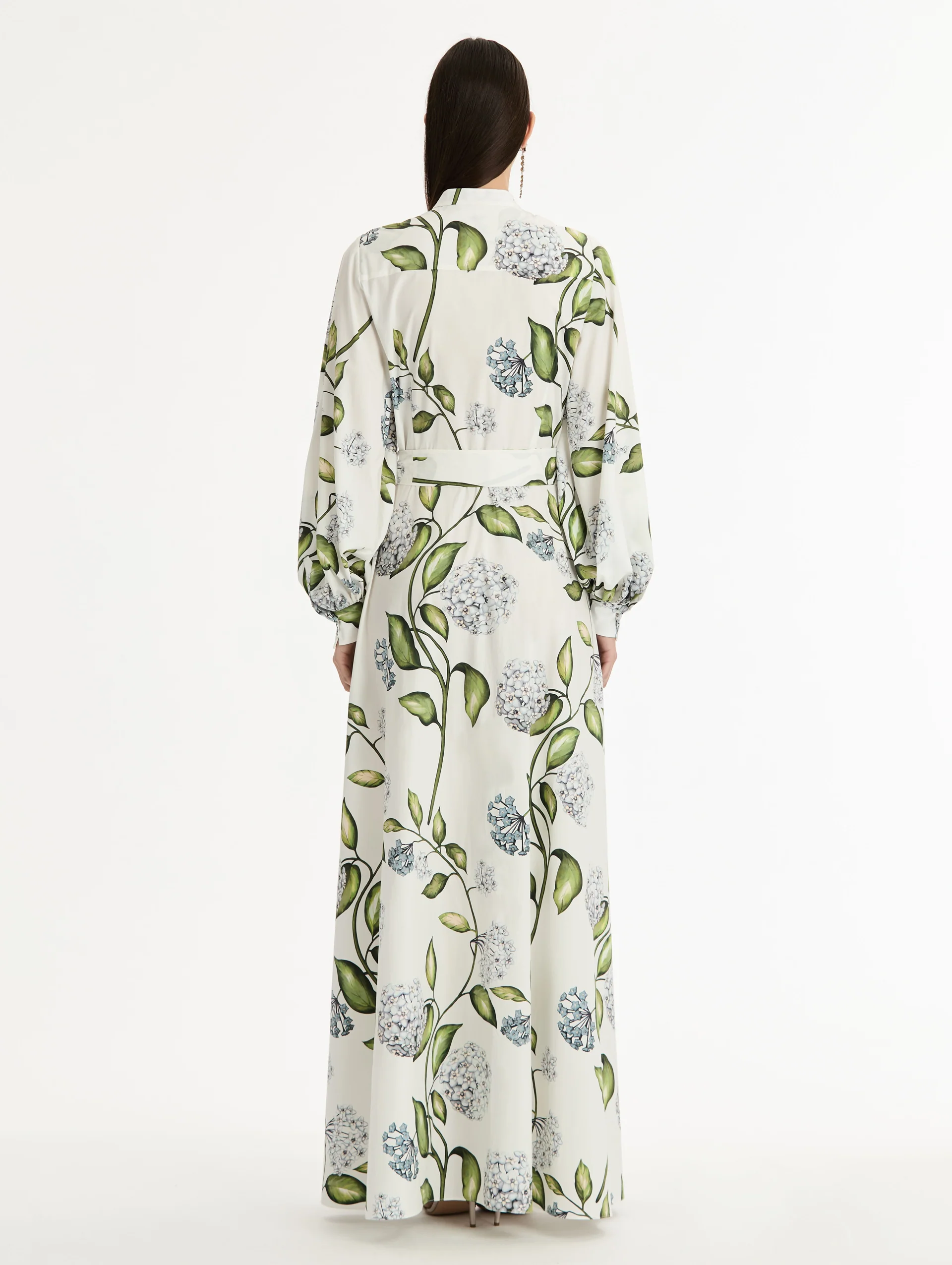 Porcelain Flower Cotton Poplin Caftan - Image 3