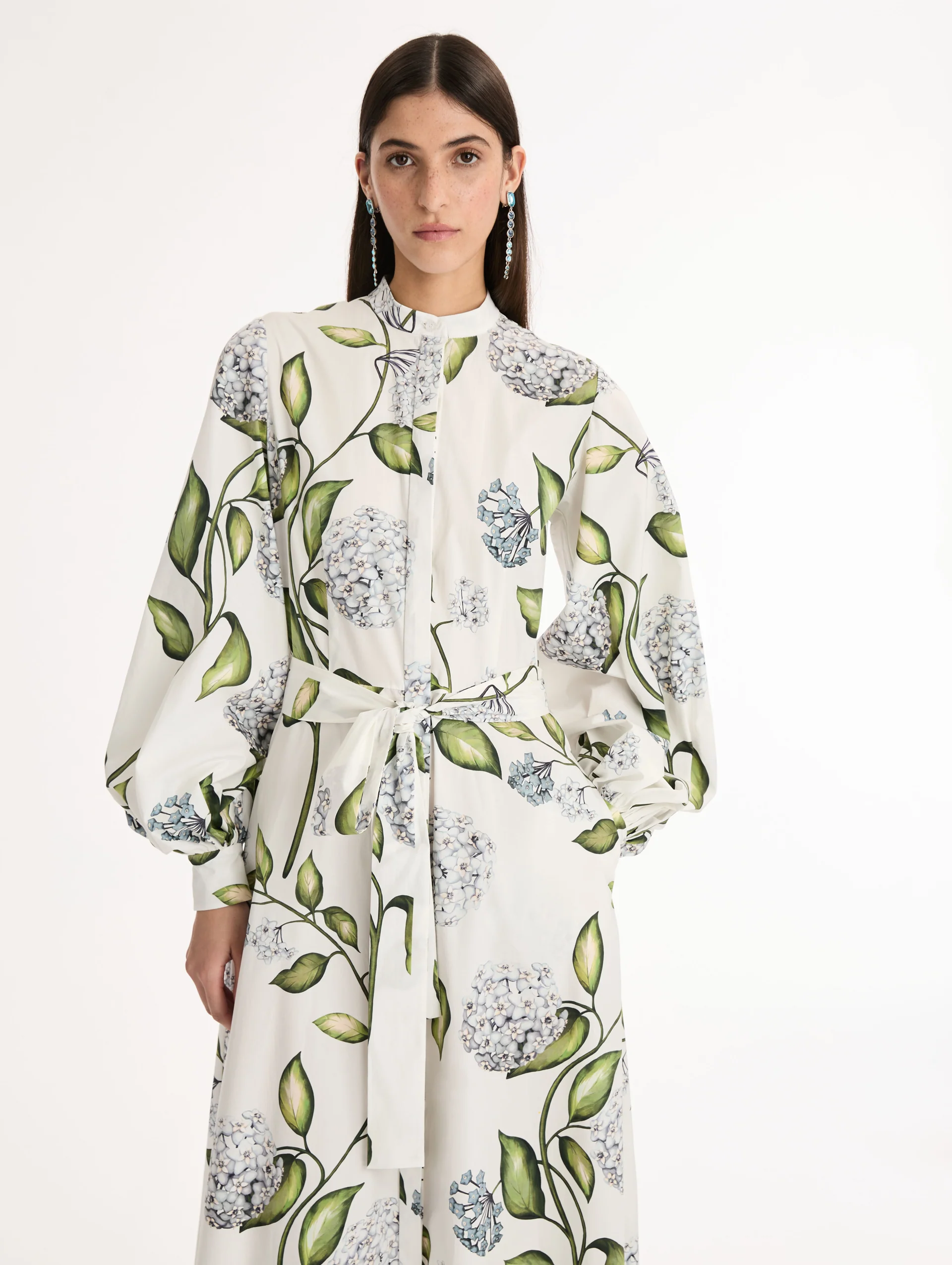 Porcelain Flower Cotton Poplin Caftan - Image 5
