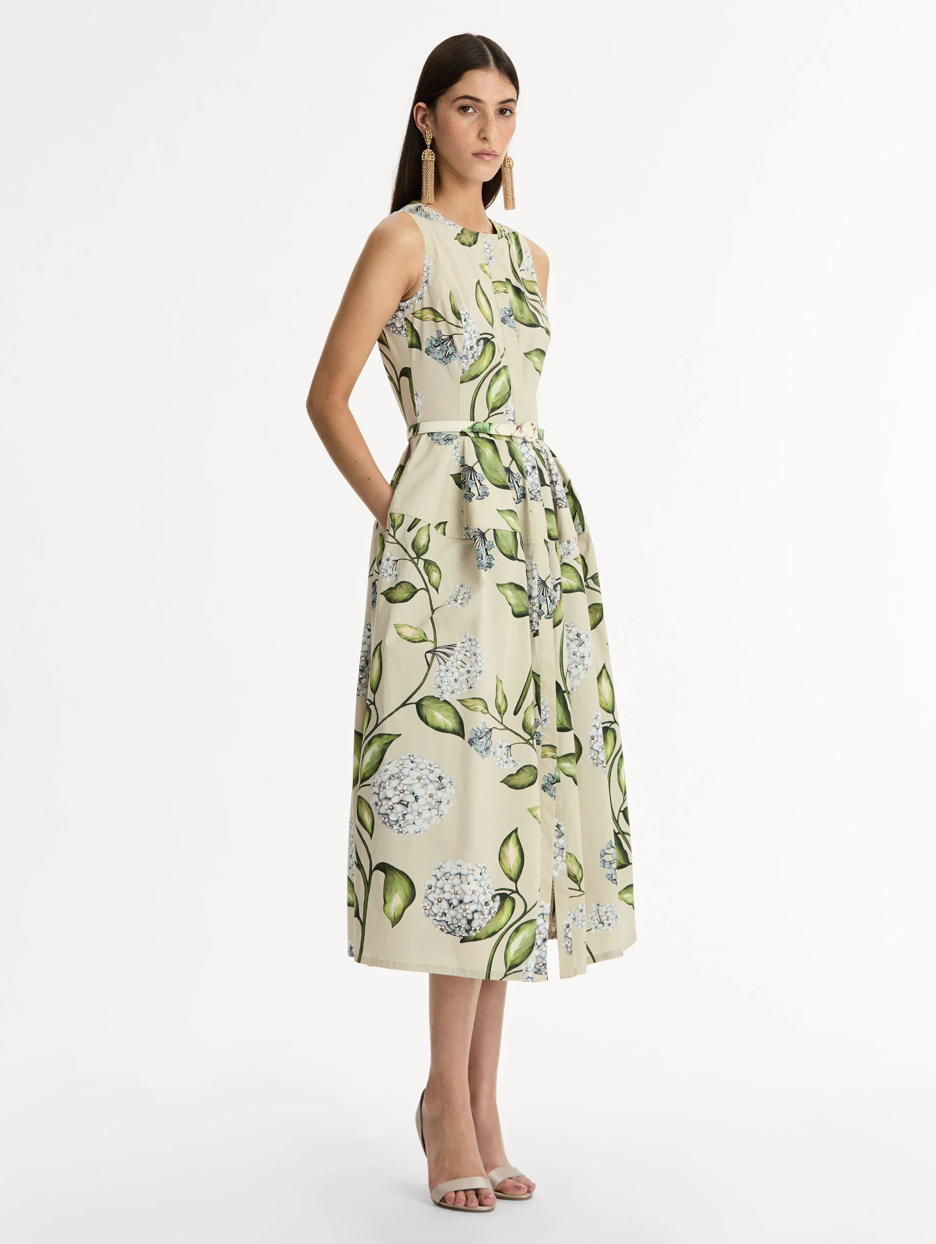 Porcelain Flower Cotton Poplin Dress - Image 4