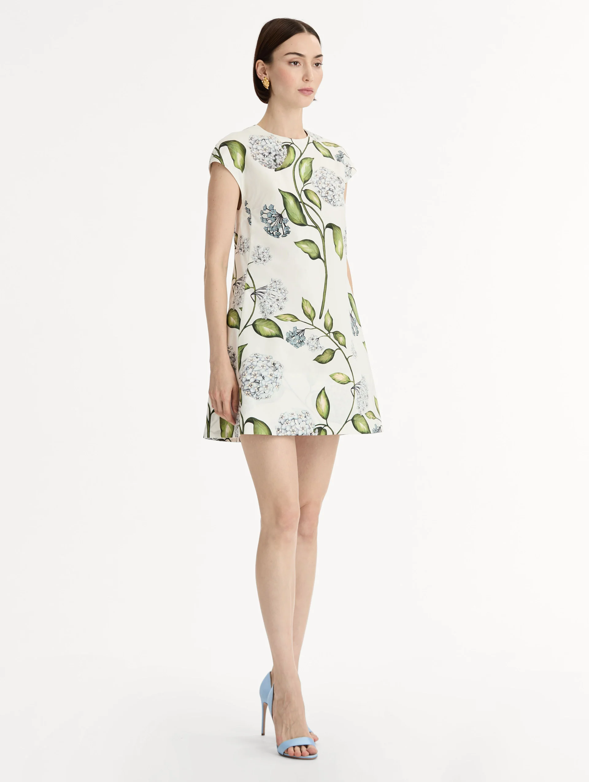 Porcelain Flower Cotton Poplin Mini Dress - Image 4