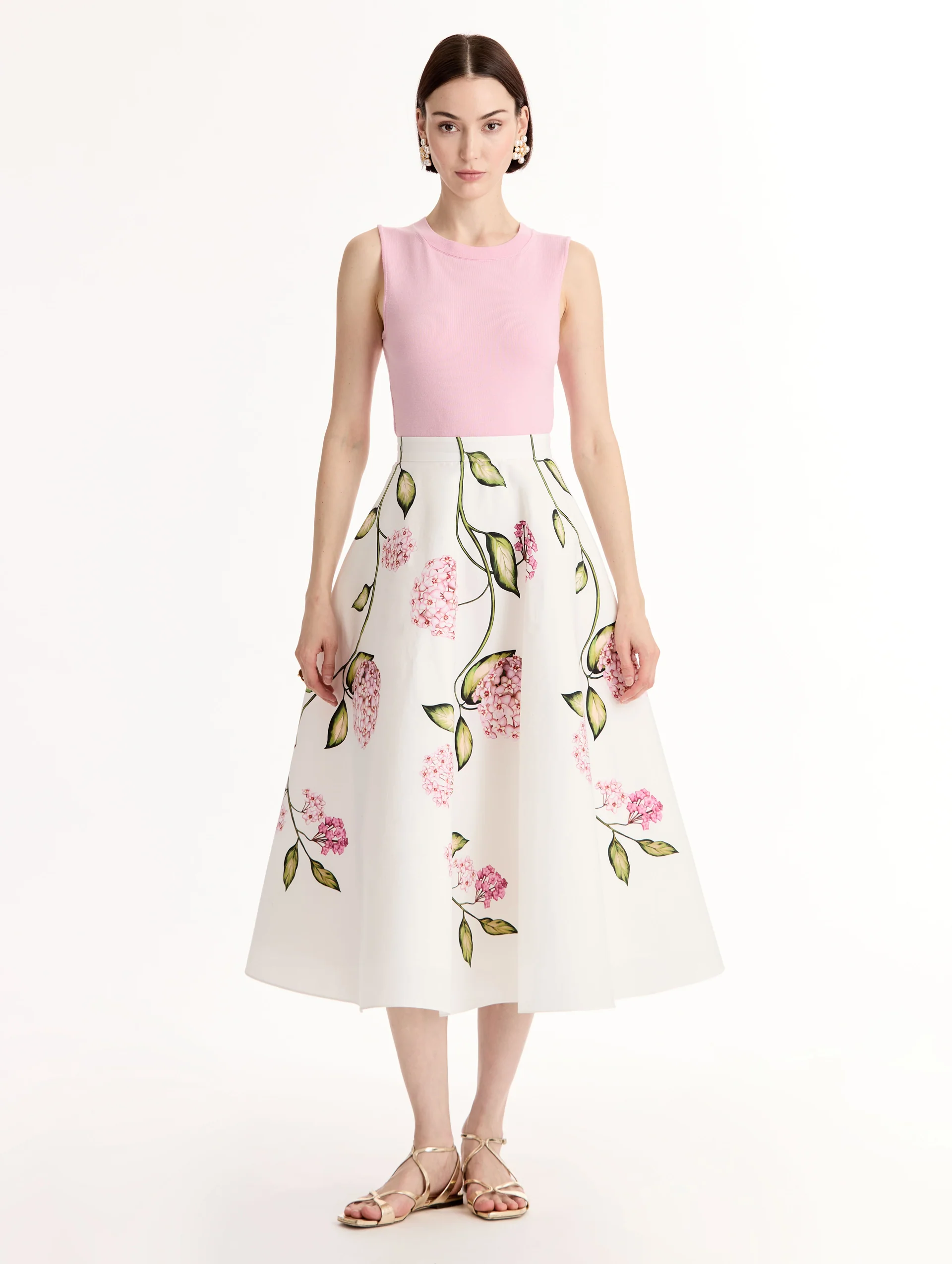 Porcelain Flower Cotton Poplin Skirt - Image 2