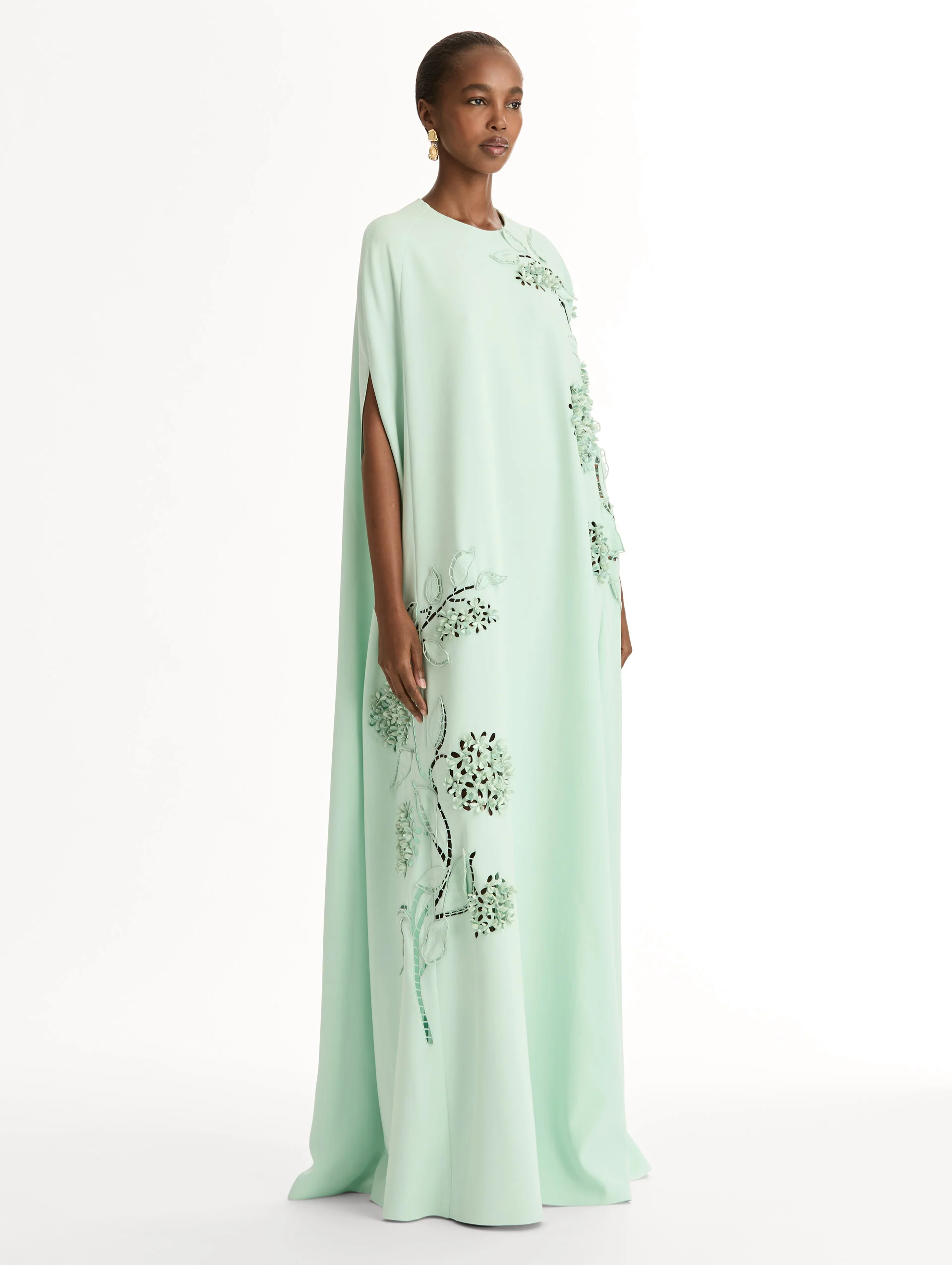 Porcelain Flower Cutout Caftan - Image 4