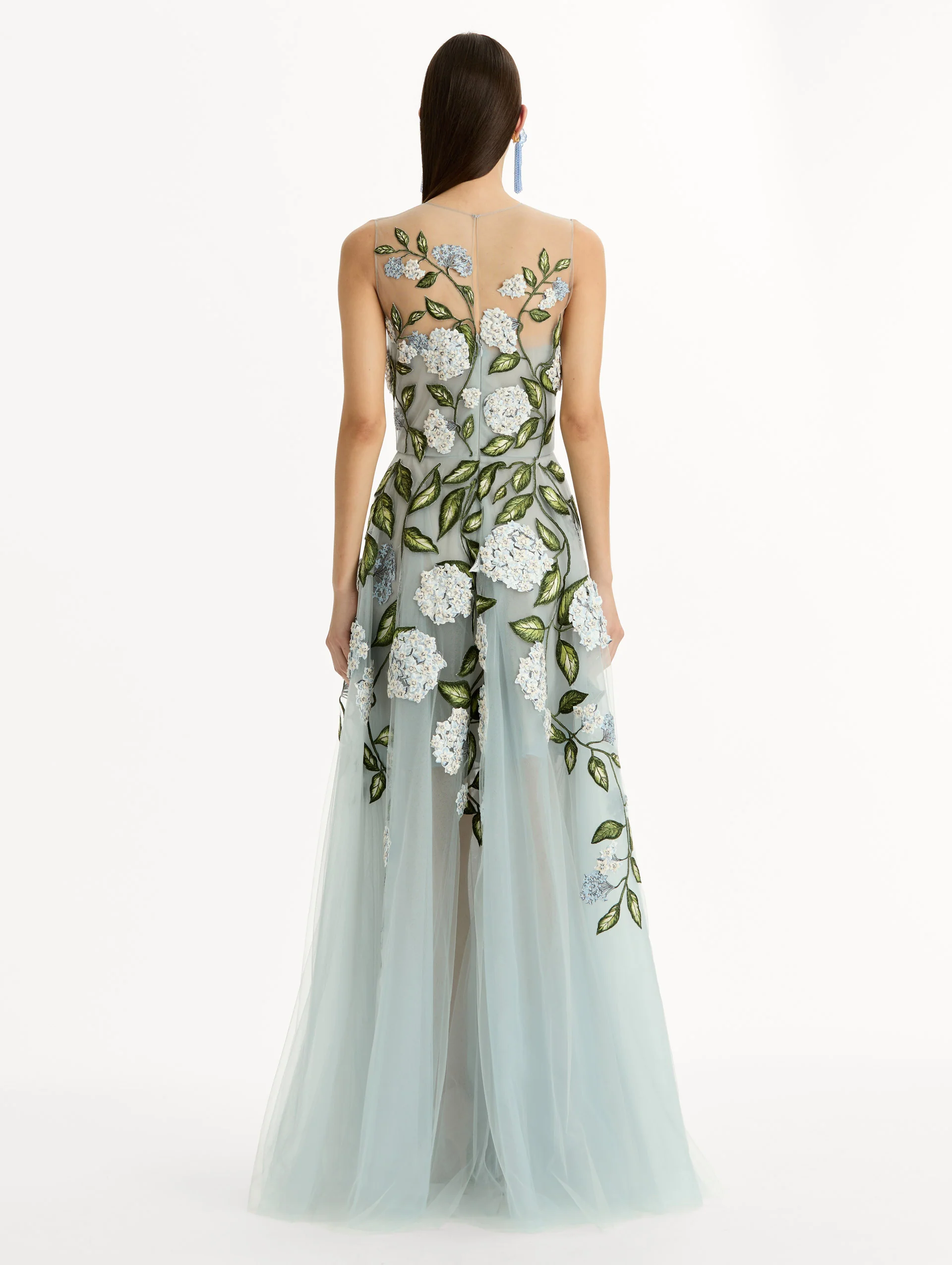 Porcelain Flower Embroidered Gown - Image 3