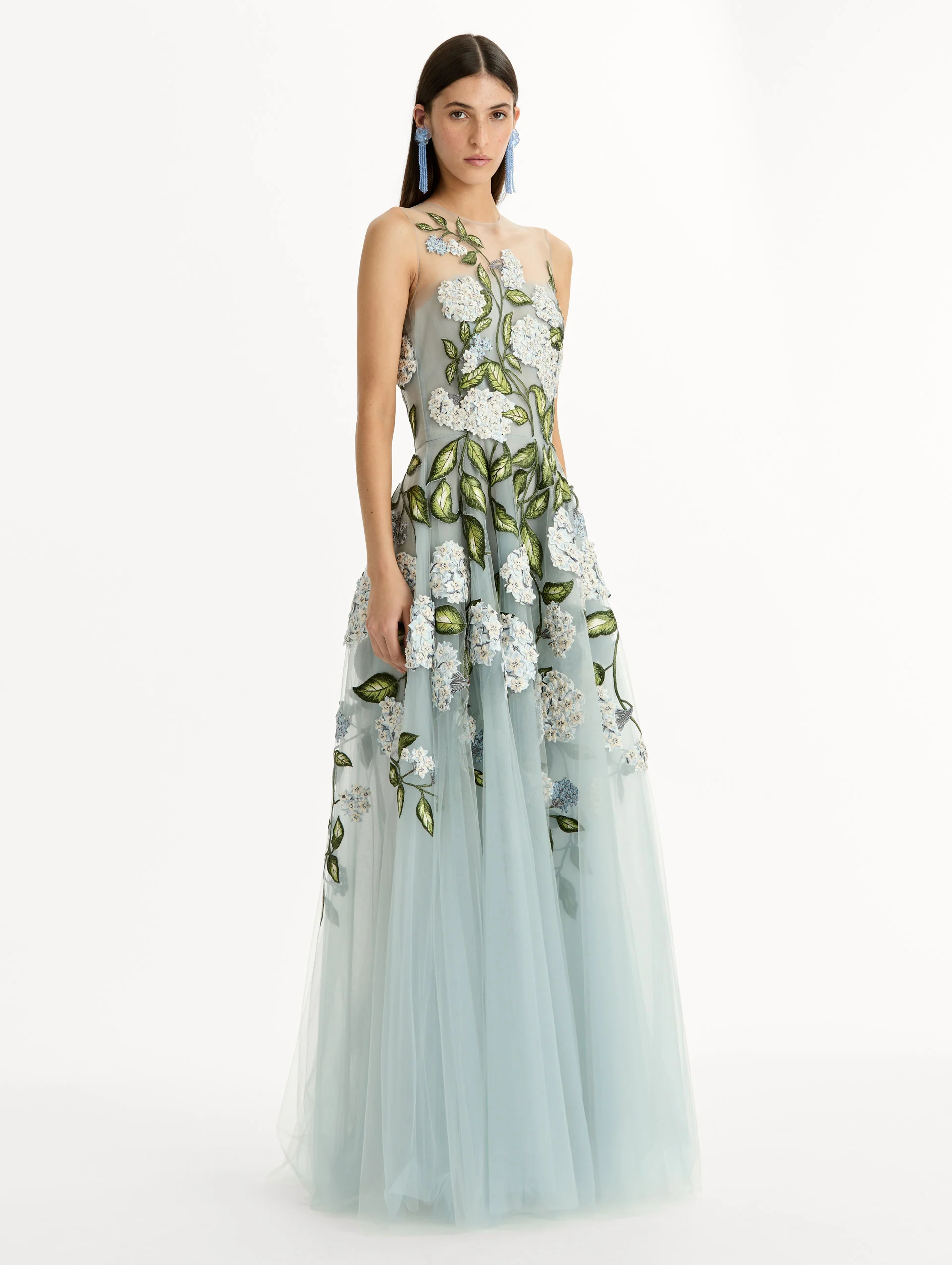 Porcelain Flower Embroidered Gown - Image 4