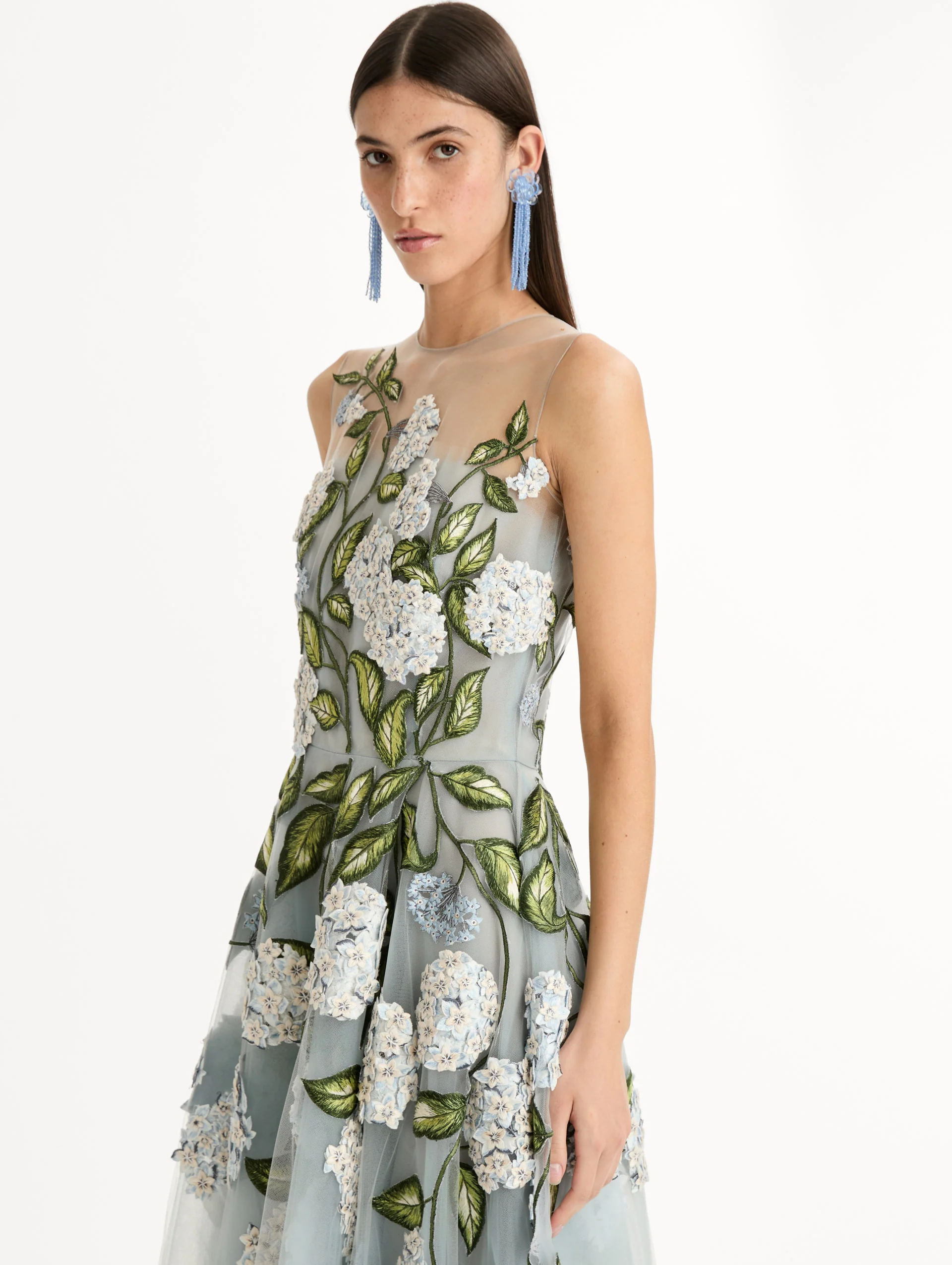 Porcelain Flower Embroidered Gown - Image 5
