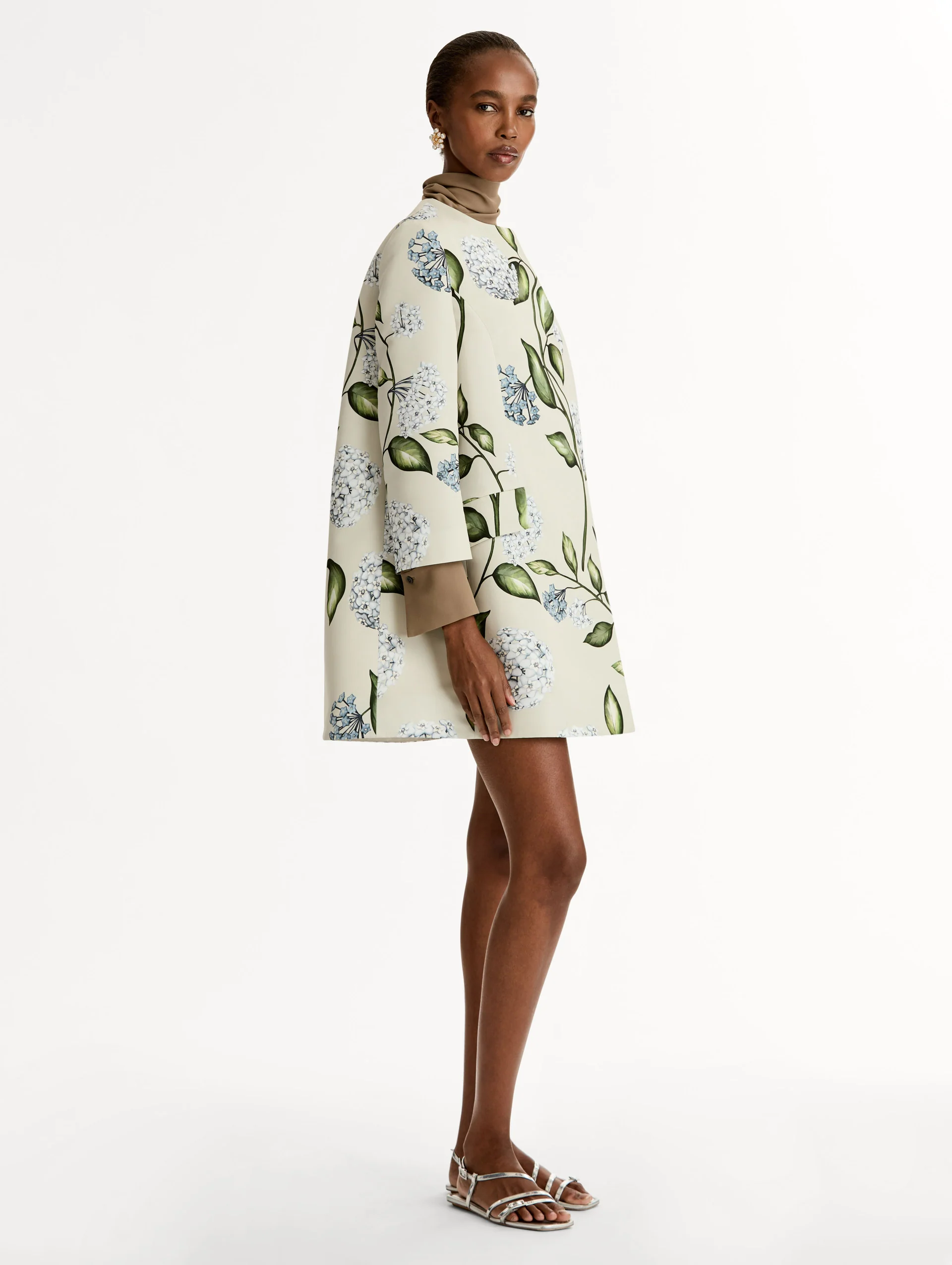 Porcelain Flower Faille Coat - Image 4
