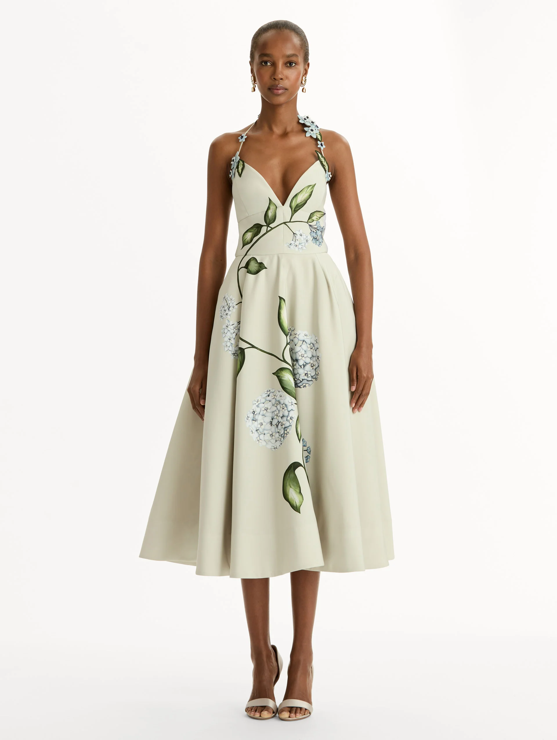 Porcelain Flower Faille Cocktail Dress - Image 2