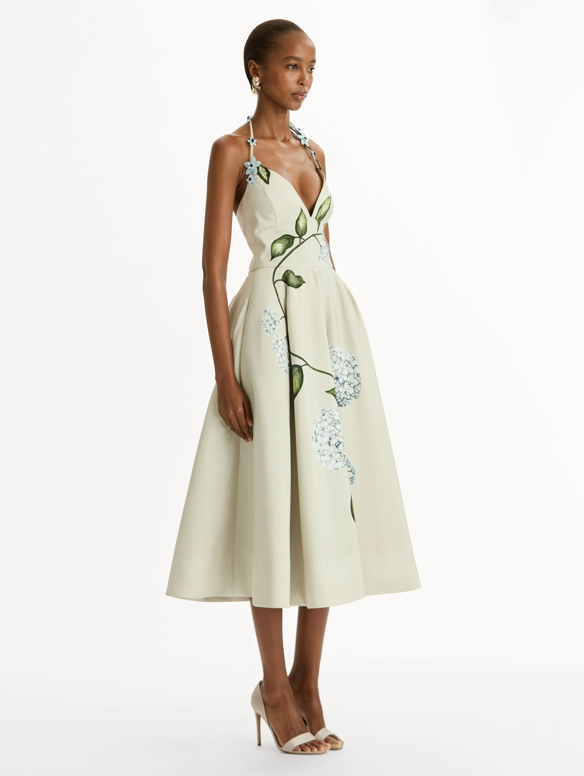 Porcelain Flower Faille Cocktail Dress - Image 4