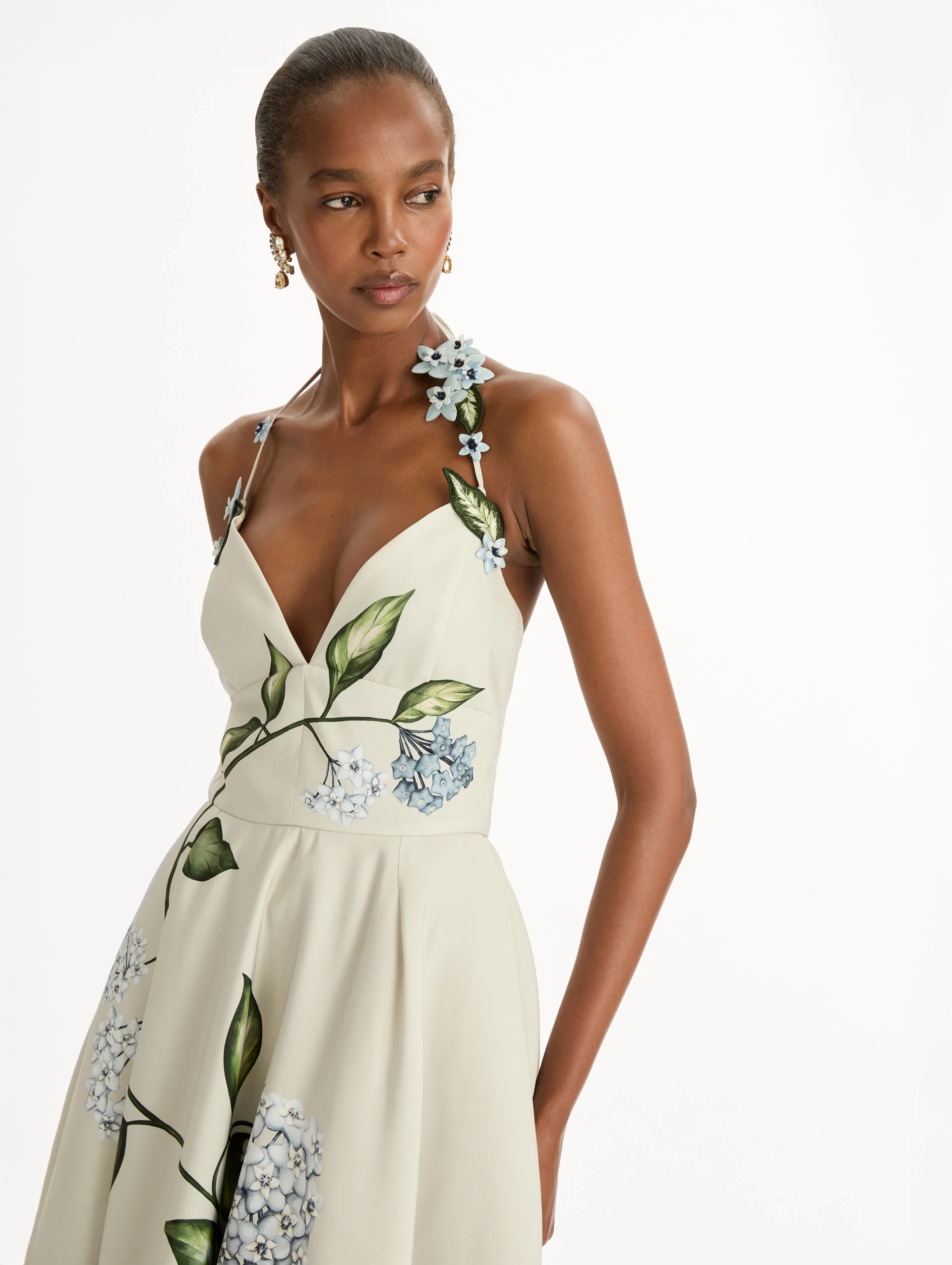 Porcelain Flower Faille Cocktail Dress - Image 5