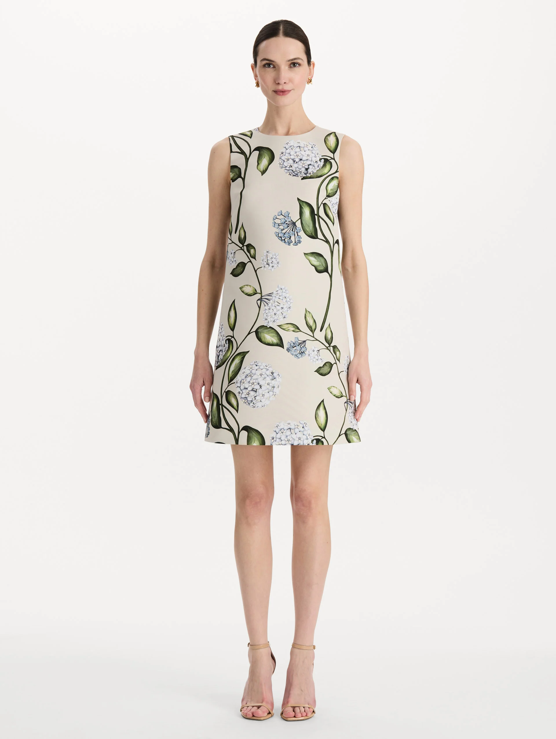 Porcelain Flower Faille Shift Dress - Image 2