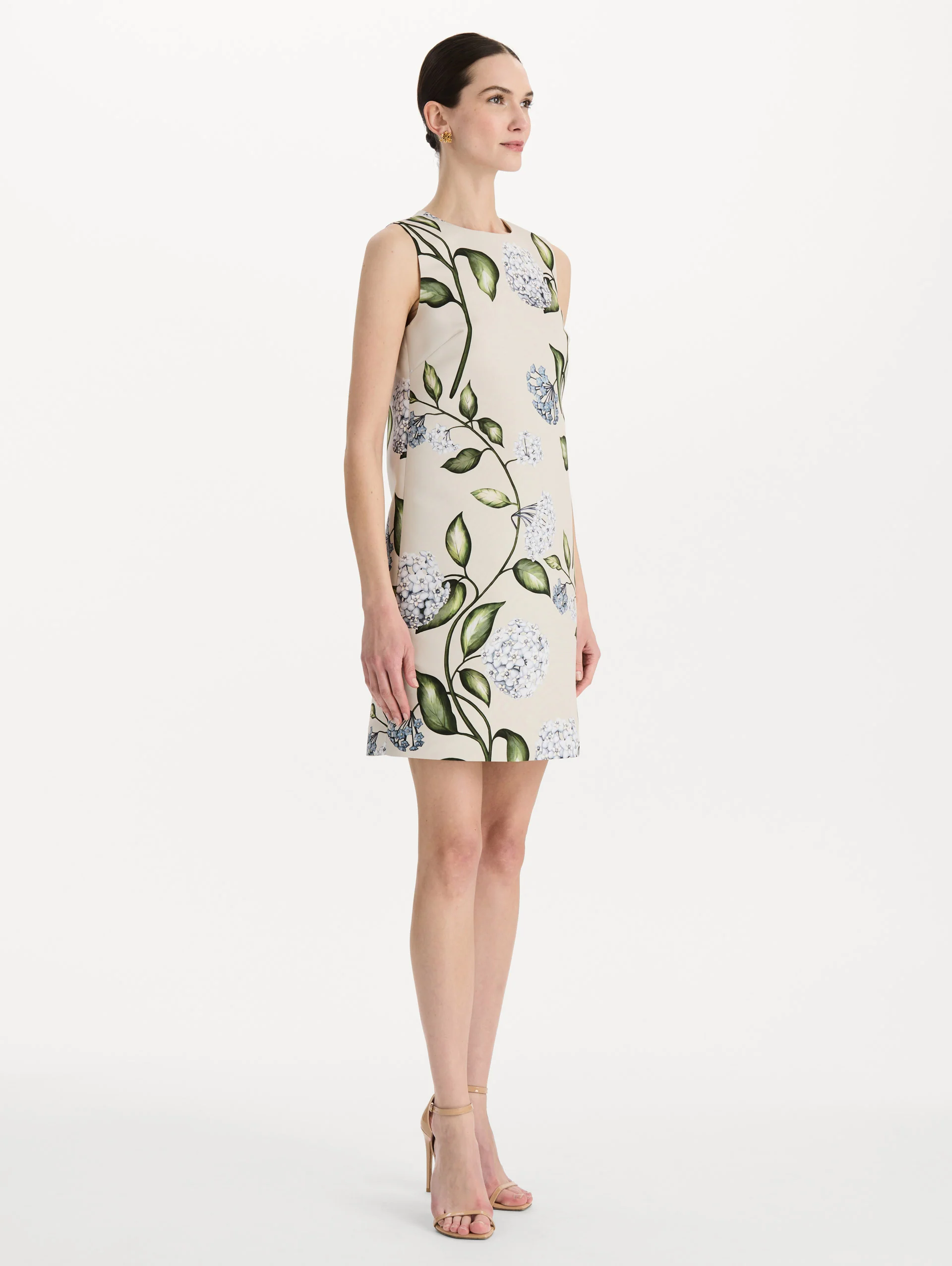 Porcelain Flower Faille Shift Dress - Image 4