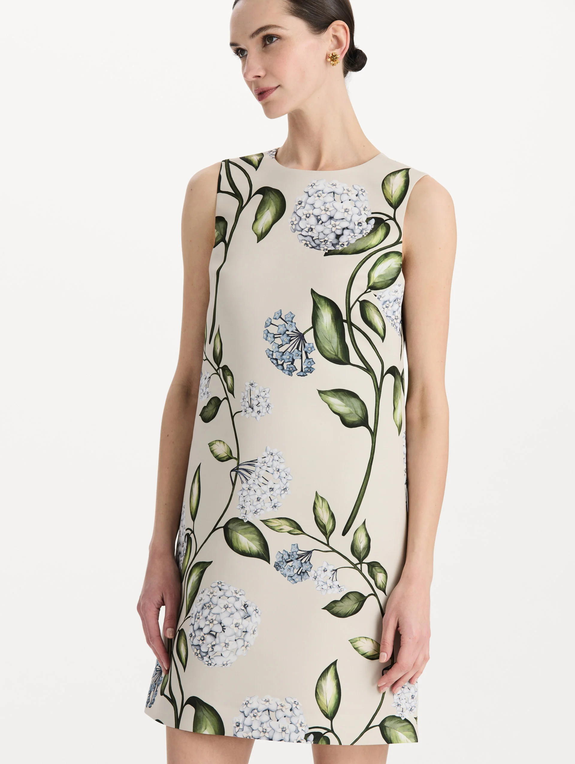 Porcelain Flower Faille Shift Dress - Image 5