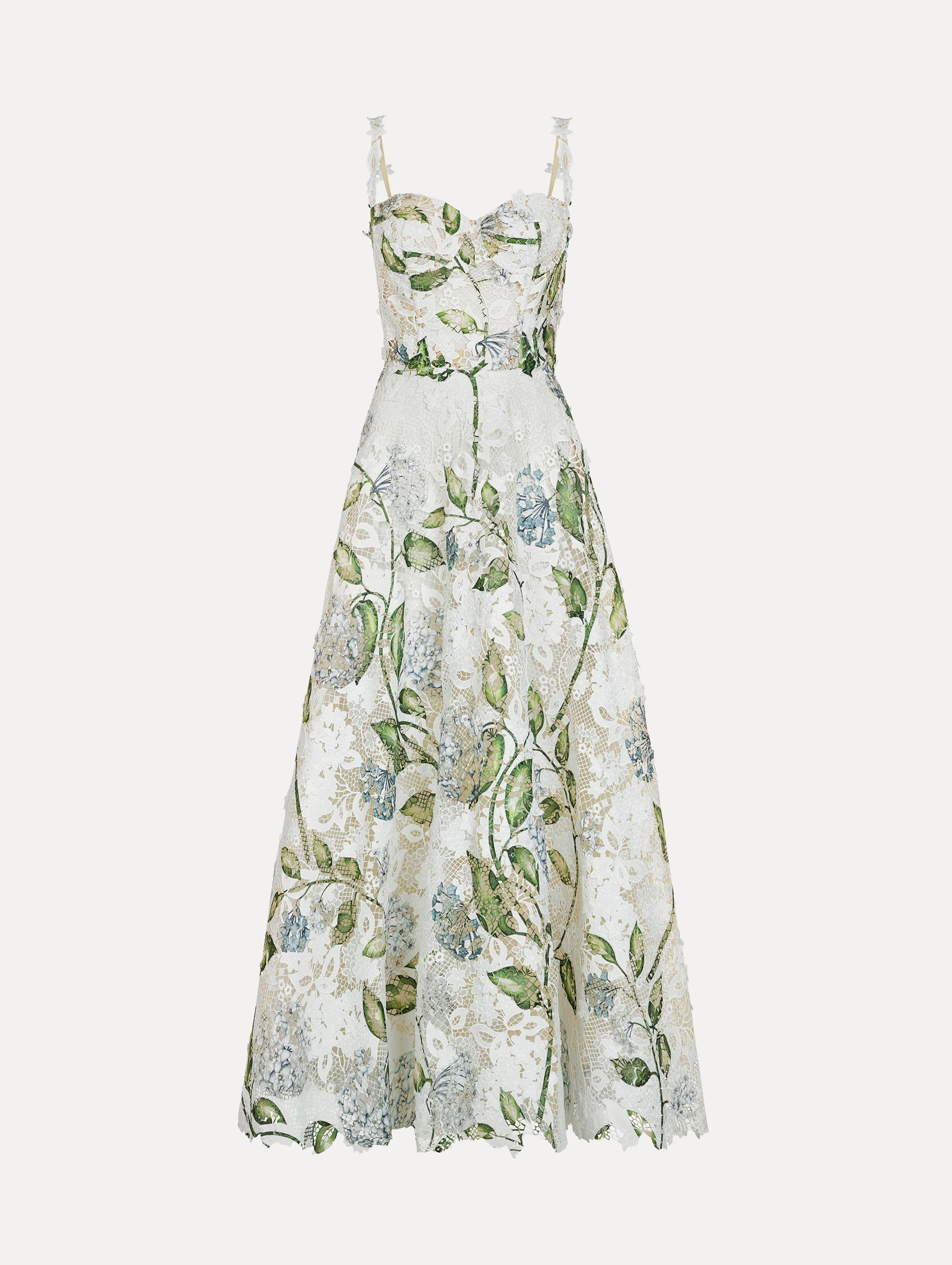 Porcelain Flower Guipure Cocktail Dress