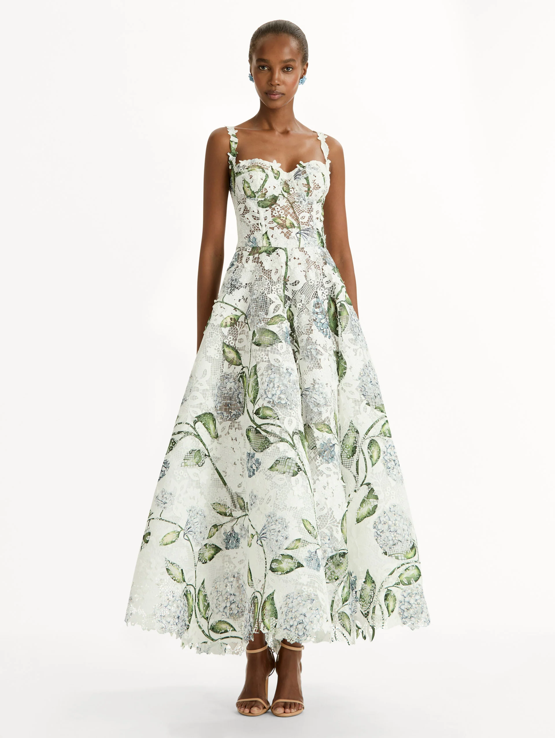 Porcelain Flower Guipure Cocktail Dress - Image 2