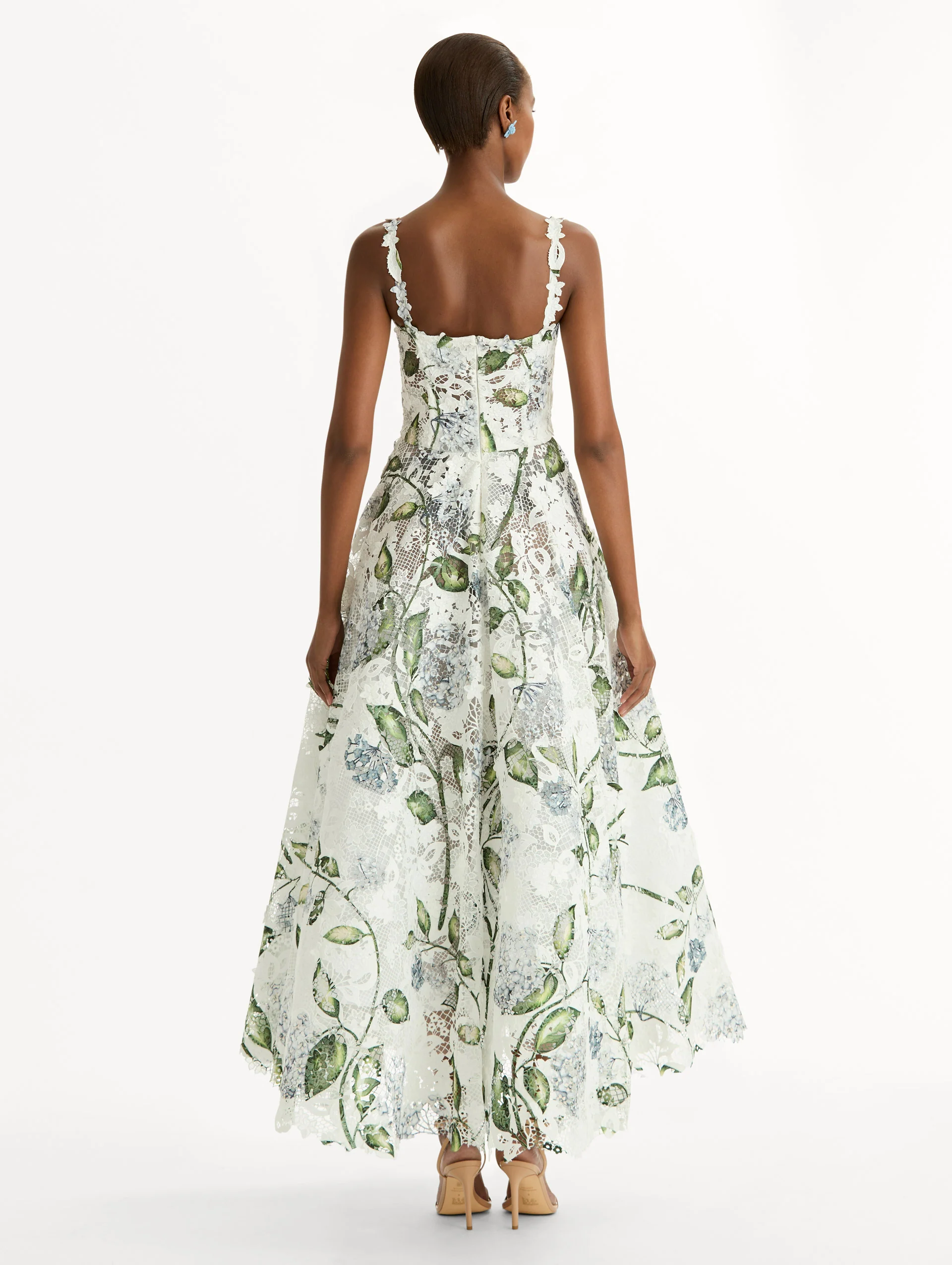 Porcelain Flower Guipure Cocktail Dress - Image 3