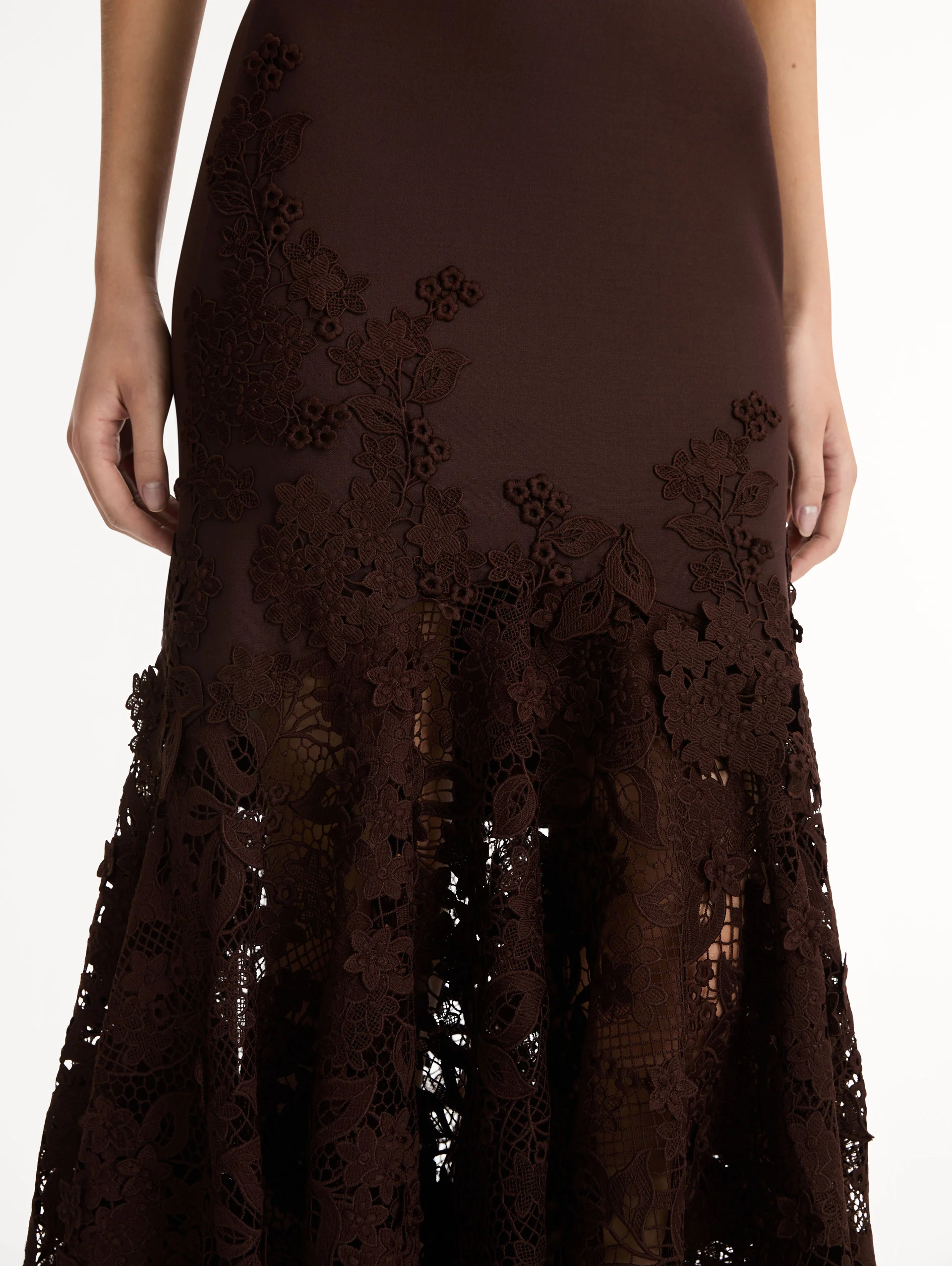 Porcelain Flower Guipure Trumpet Dress - Image 5