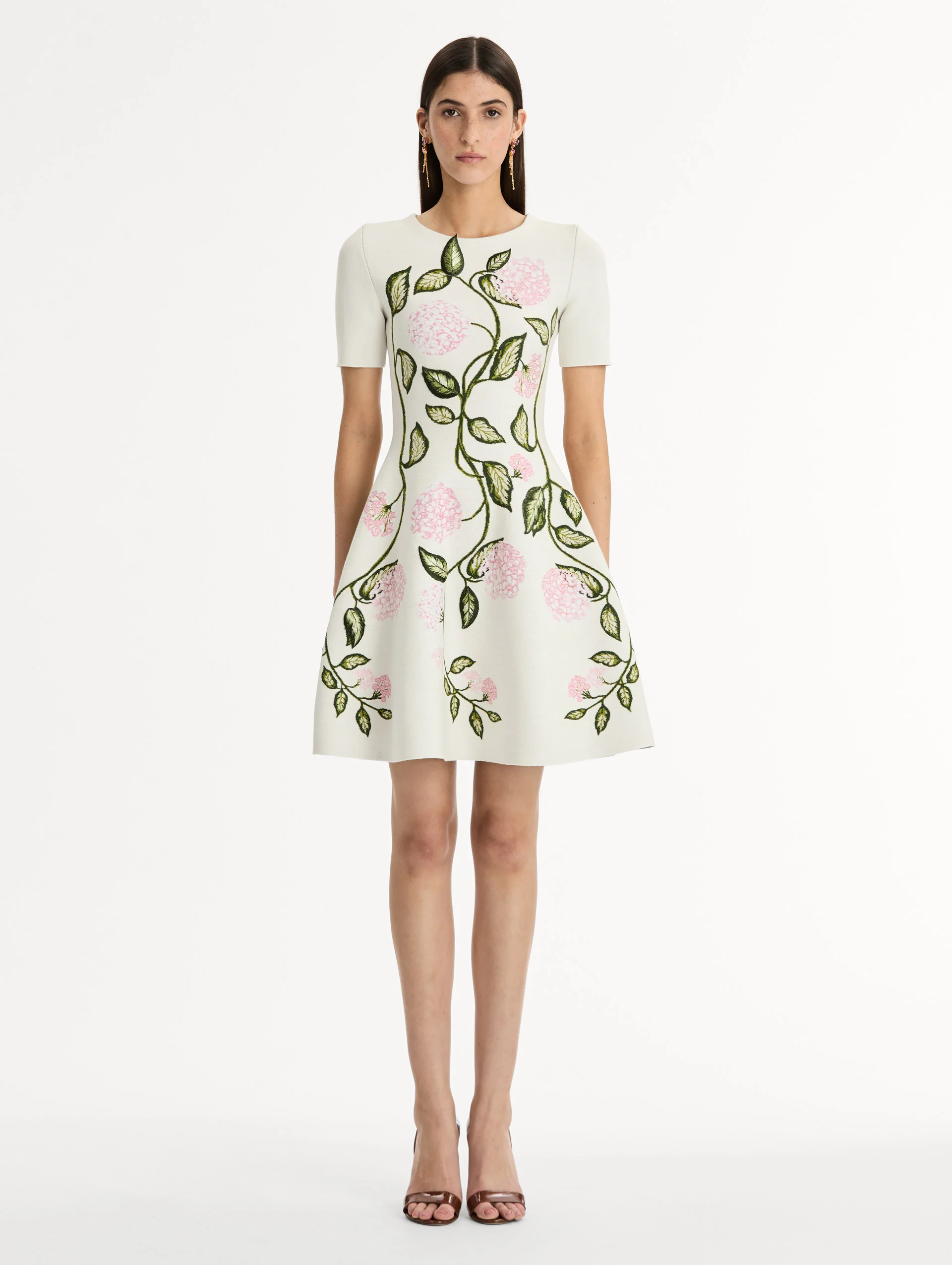 Porcelain Flower Jacquard Dress - Image 2