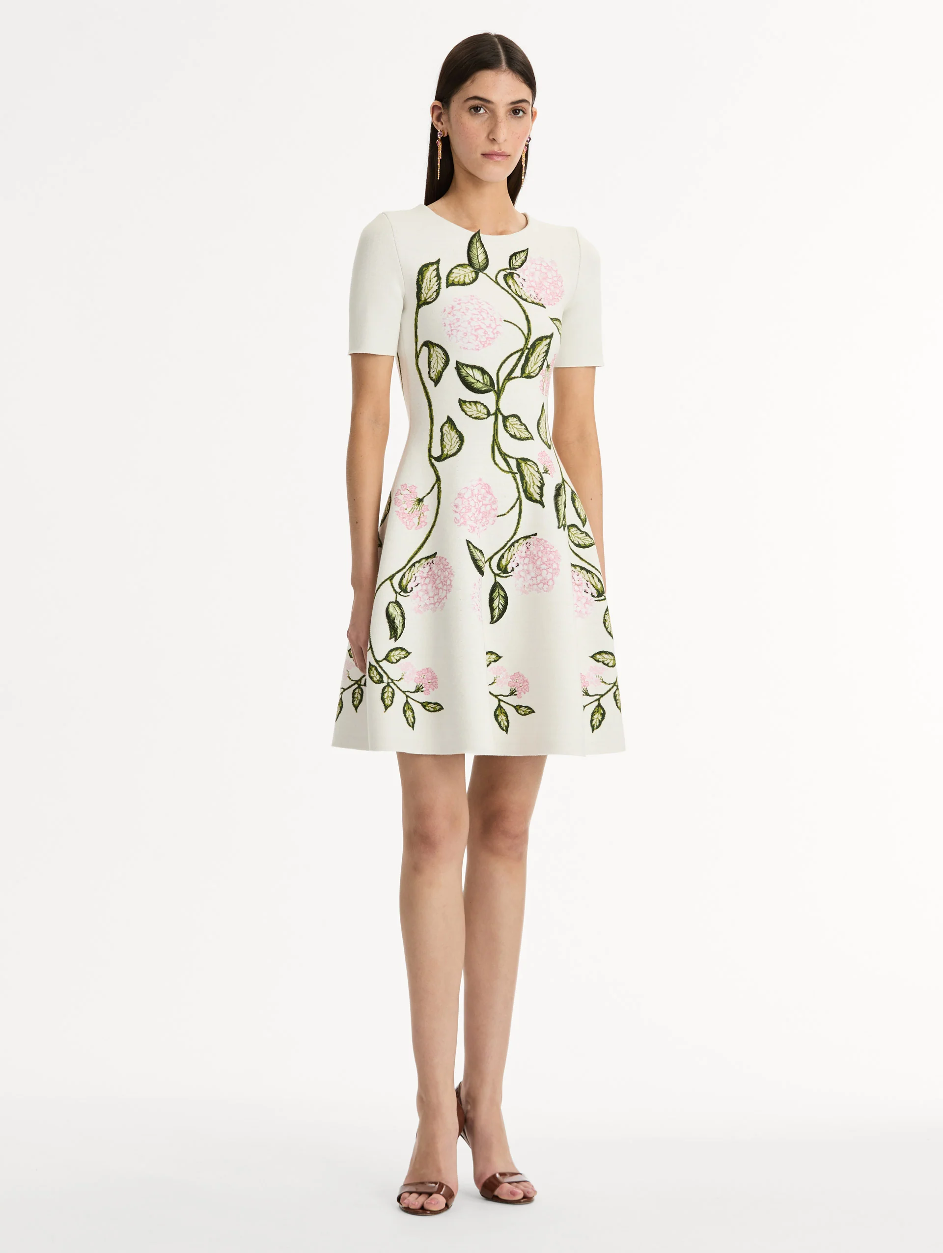 Porcelain Flower Jacquard Dress - Image 4