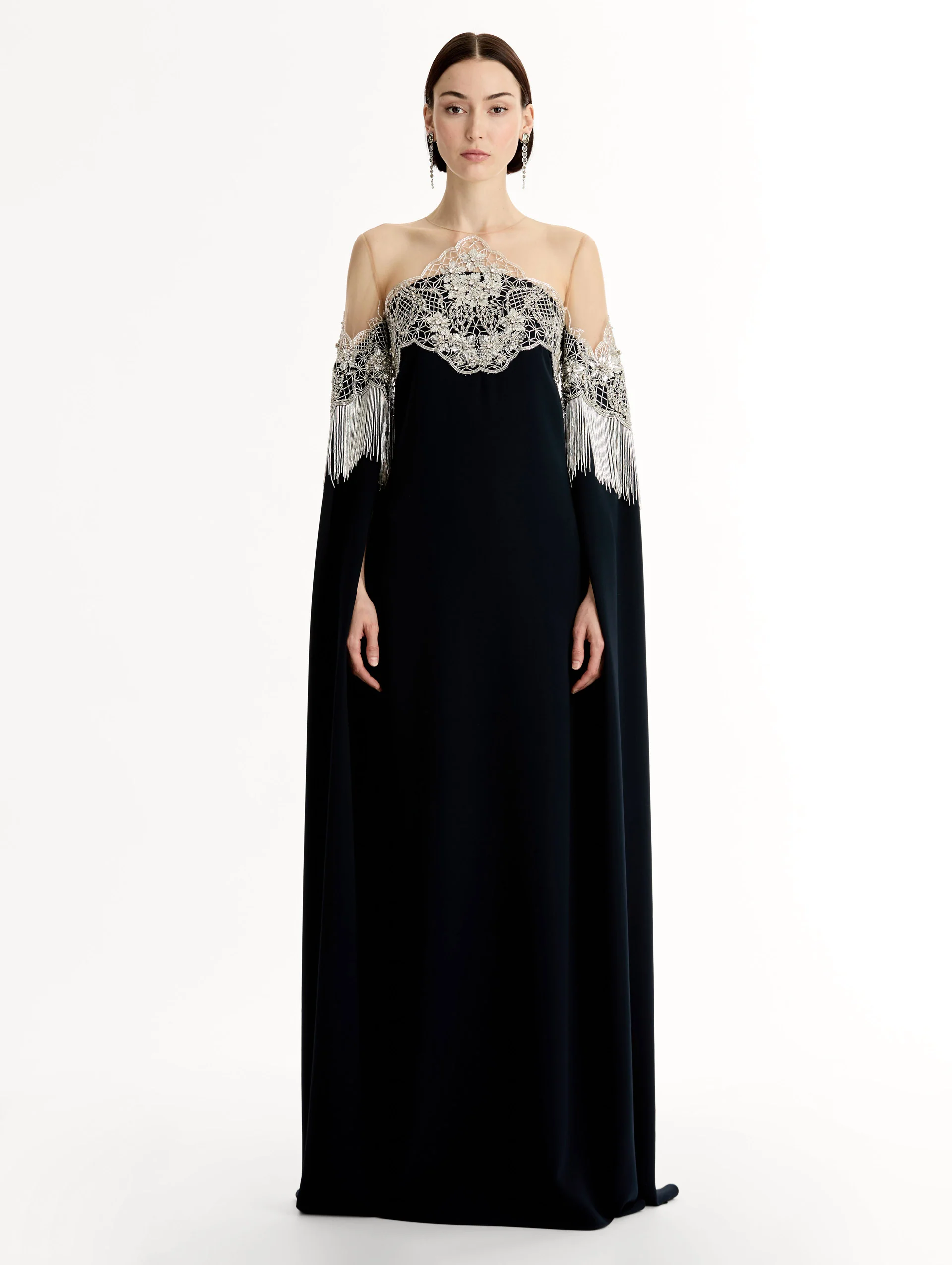 Porcelain Flower Lattice Fringe Caftan - Image 2
