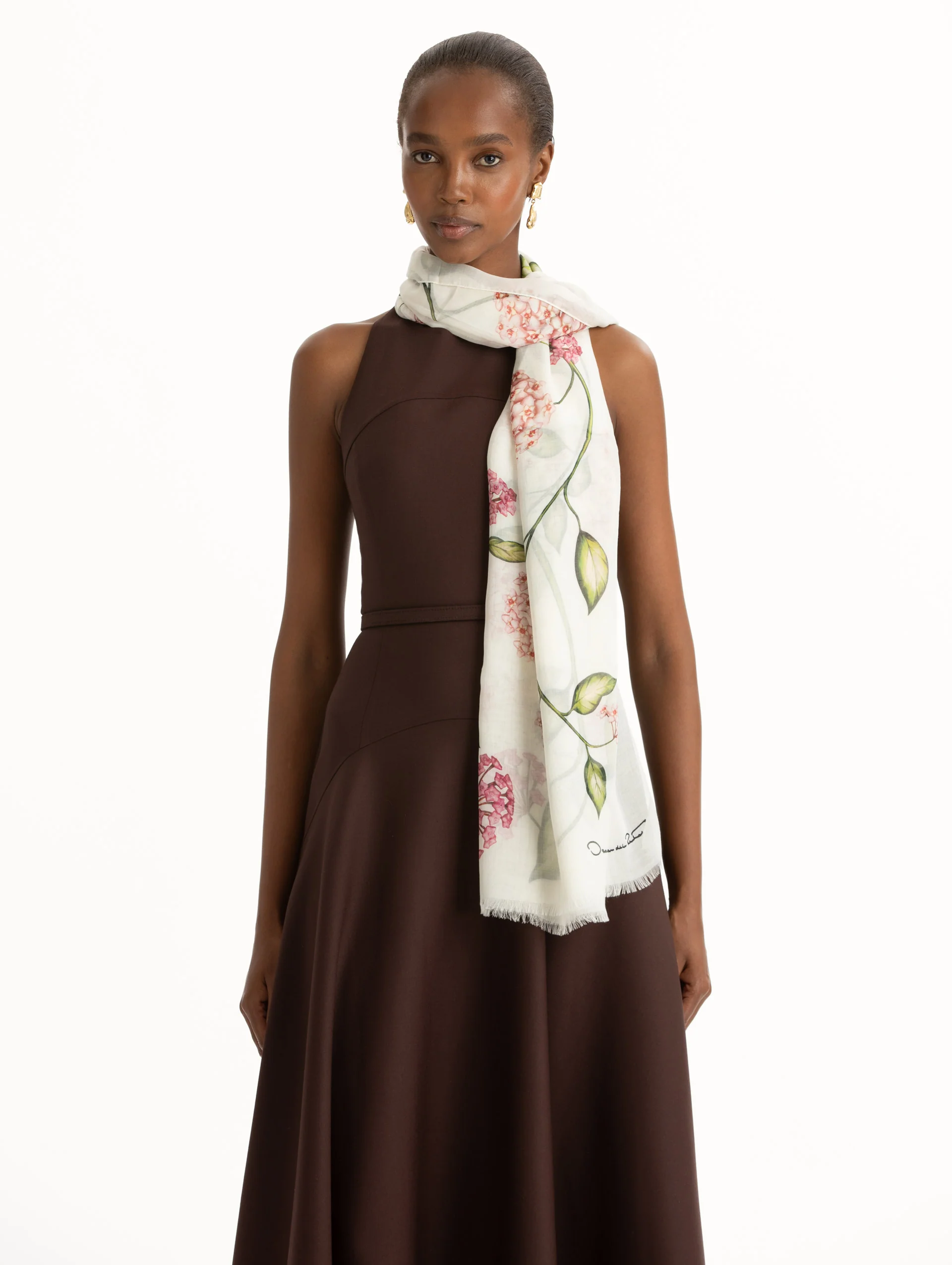Porcelain Flower Modal Cashmere Scarf - Image 3