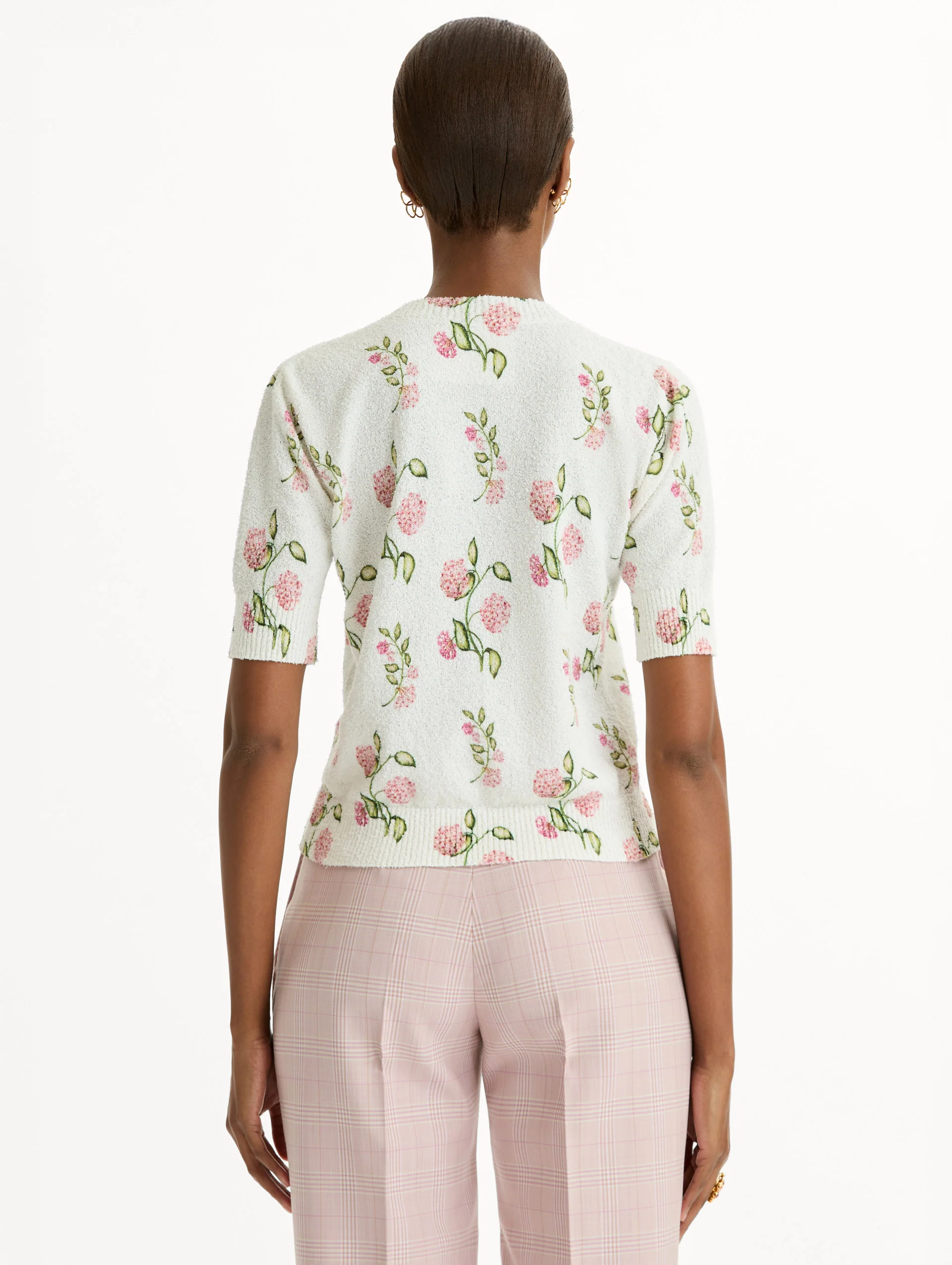 Porcelain Flower-Printed Embroidered Pullover - Image 3