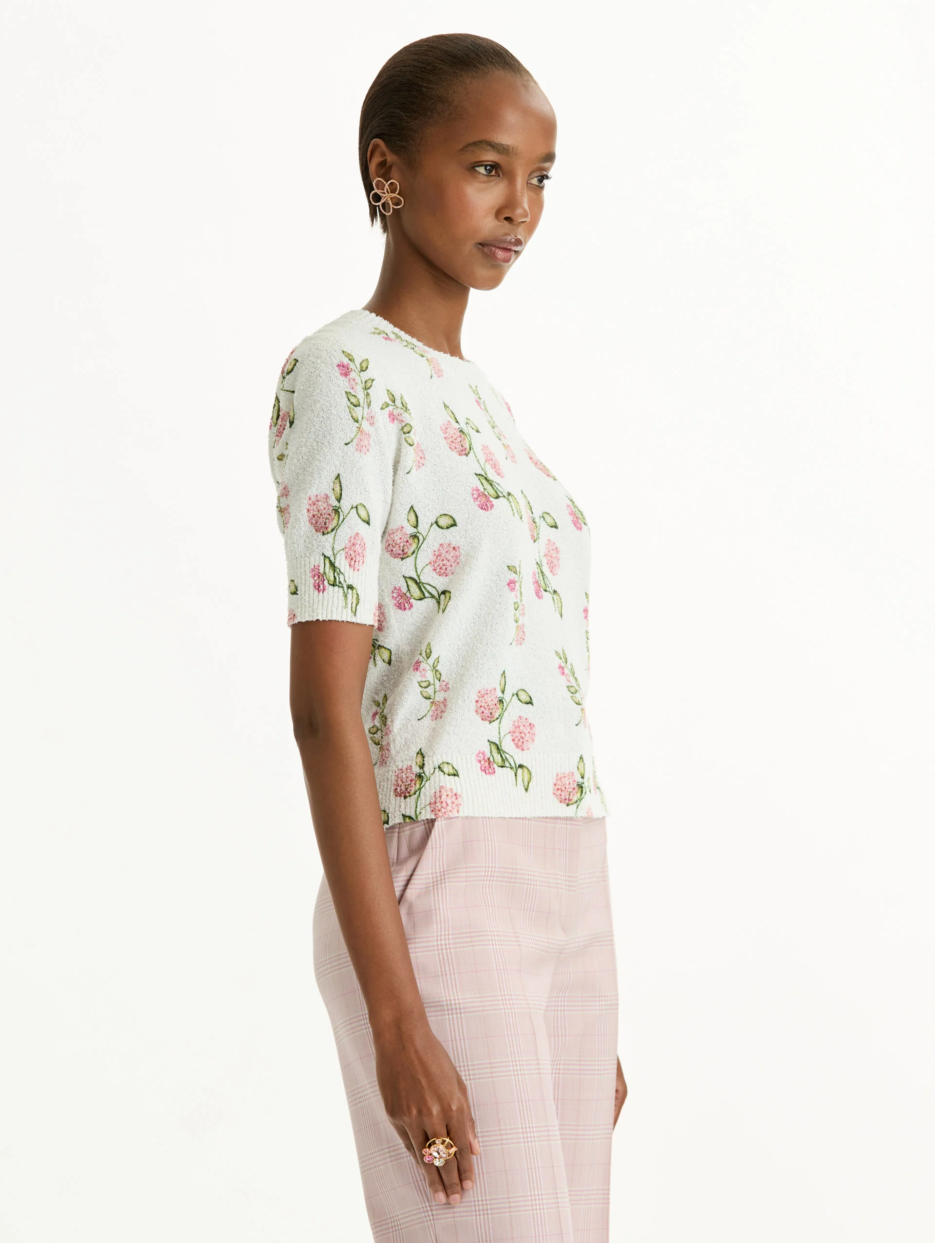 Porcelain Flower-Printed Embroidered Pullover - Image 6