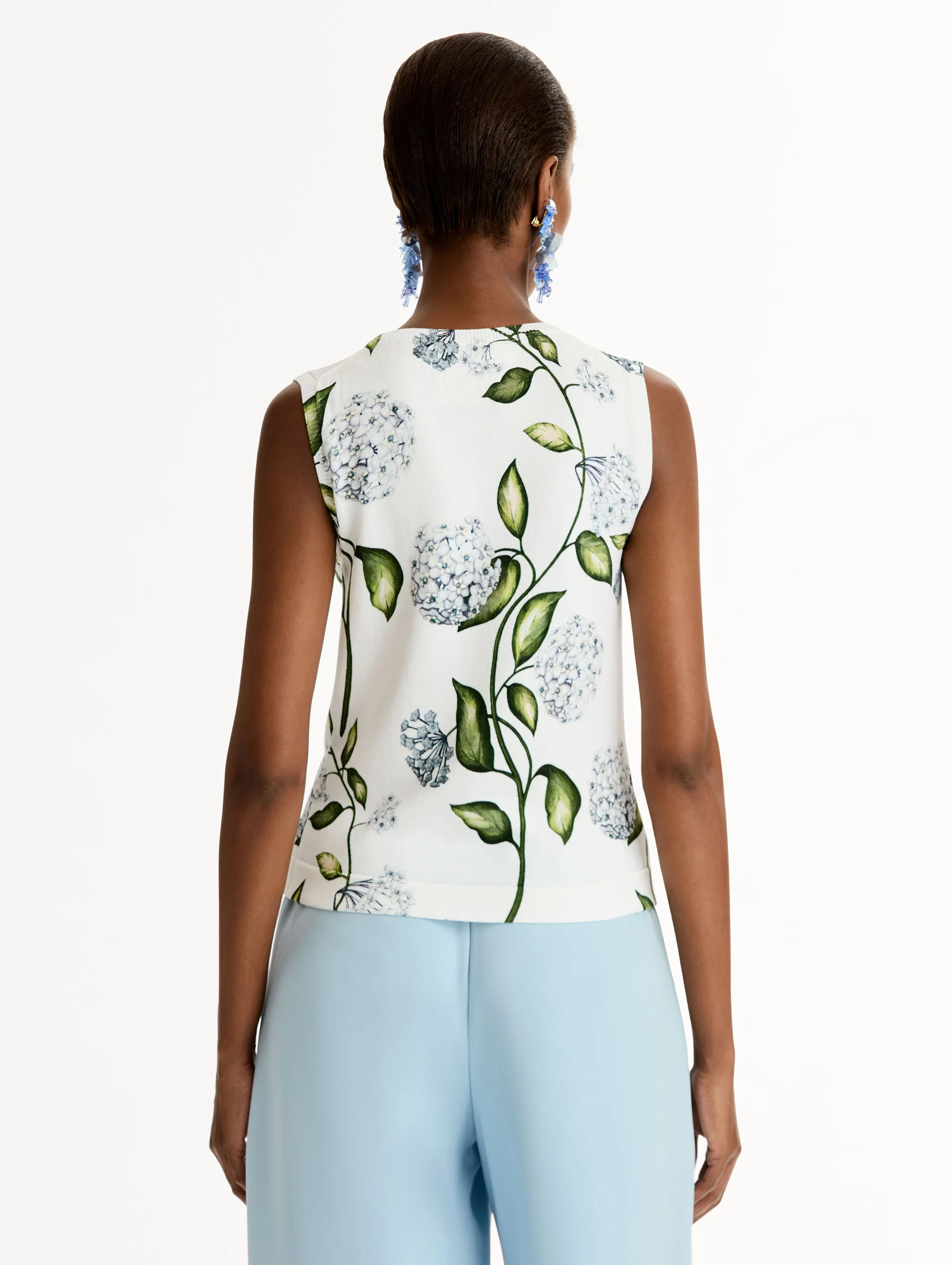Porcelain Flower-Printed Tank - Image 3