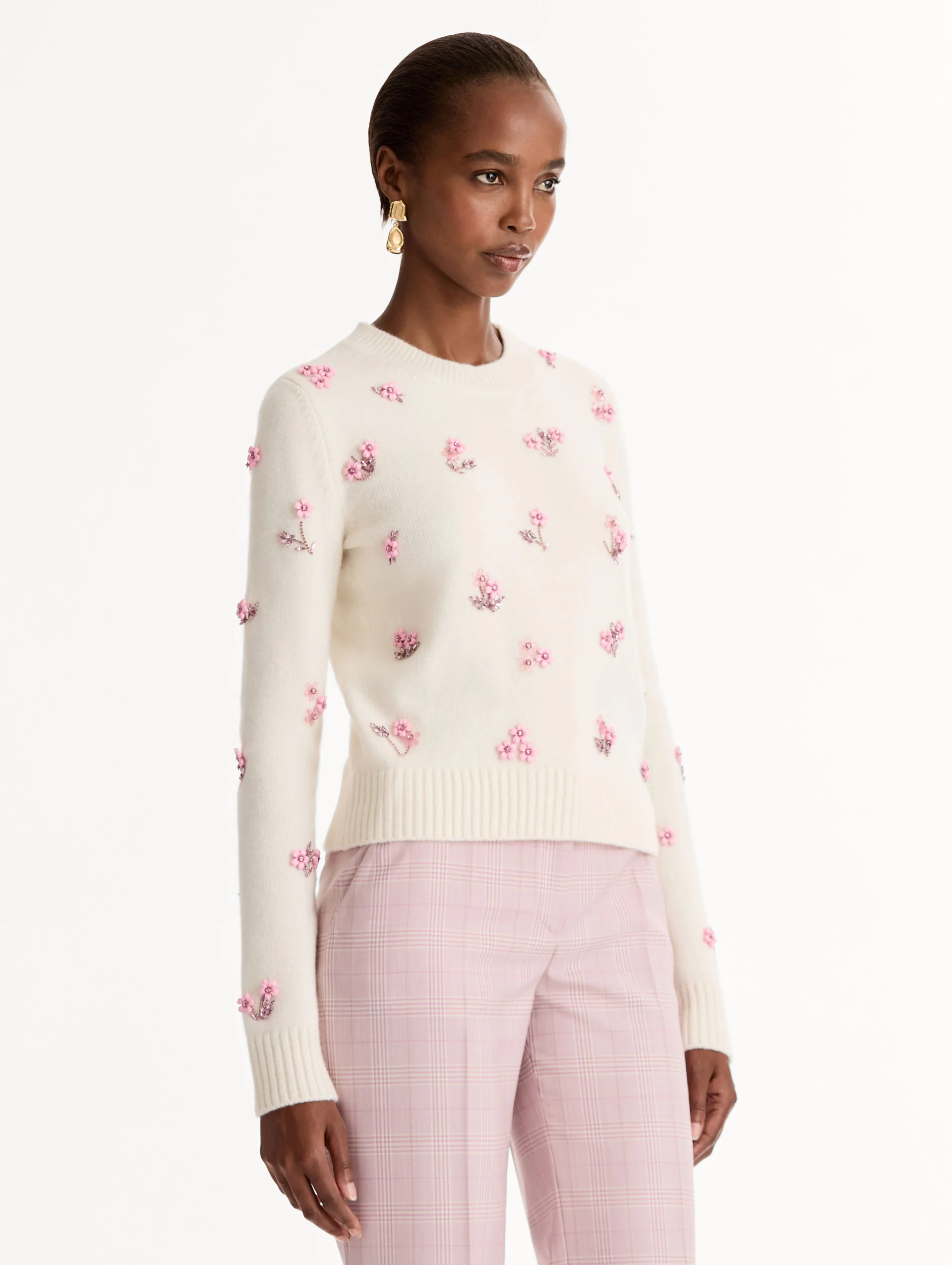 Porcelain Flower Sequin Embroidered Pullover - Image 4