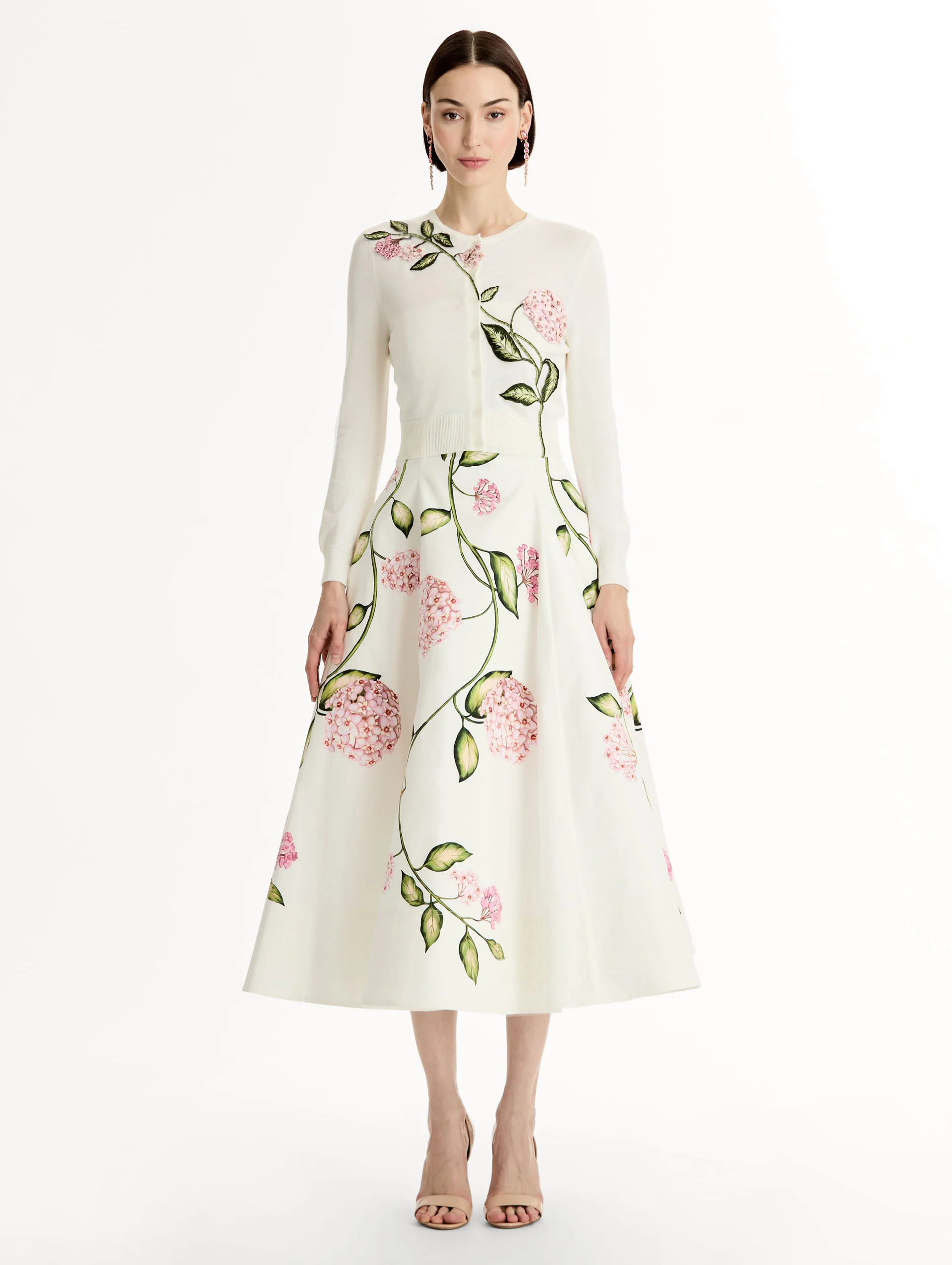 Porcelain Flower Threadwork Cropped Cardigan - Image 3