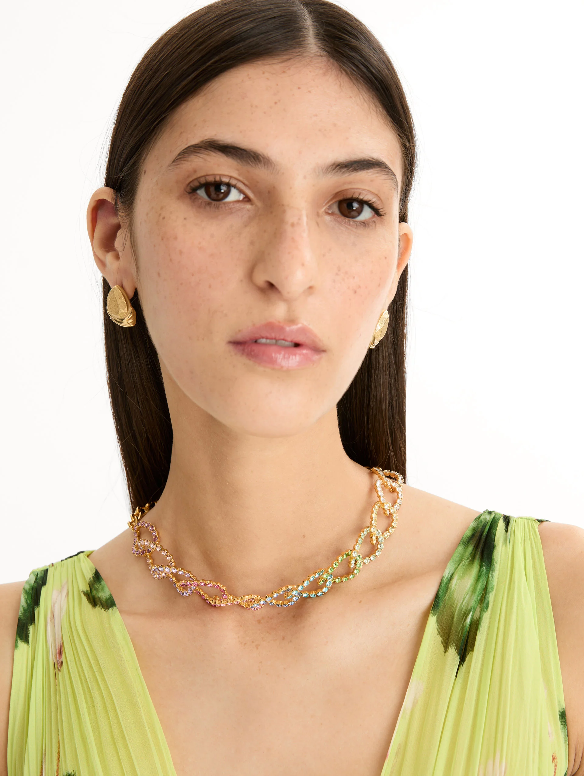 Rhinestone Chain-Link Necklace - Image 2