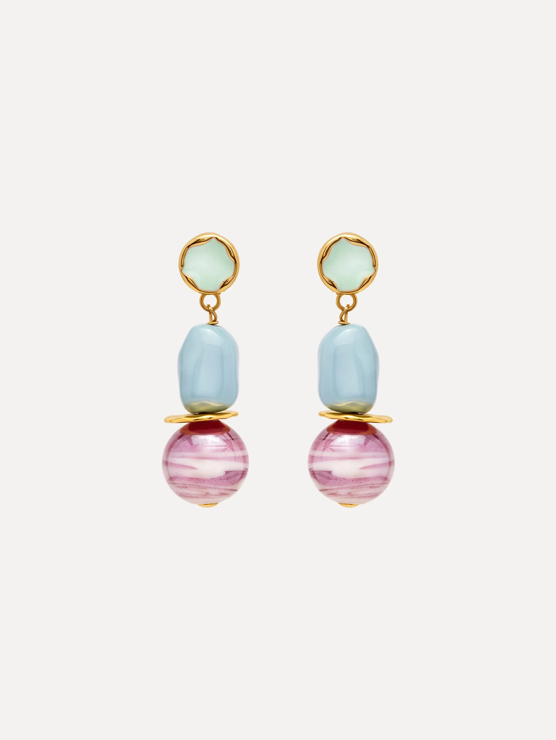 Sea Glass Drop Clip-On Earrings