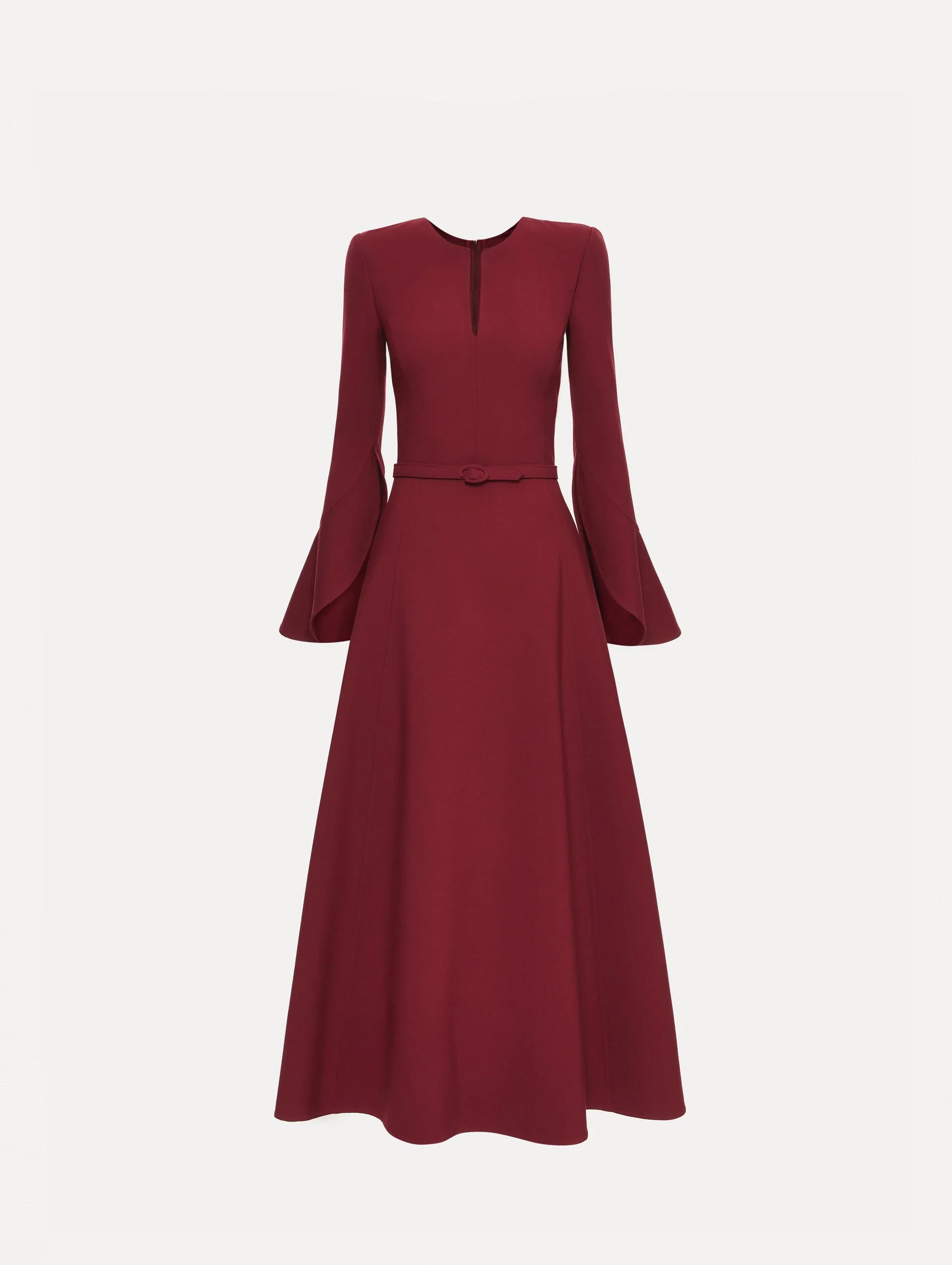 Split Neck Wool Dress
