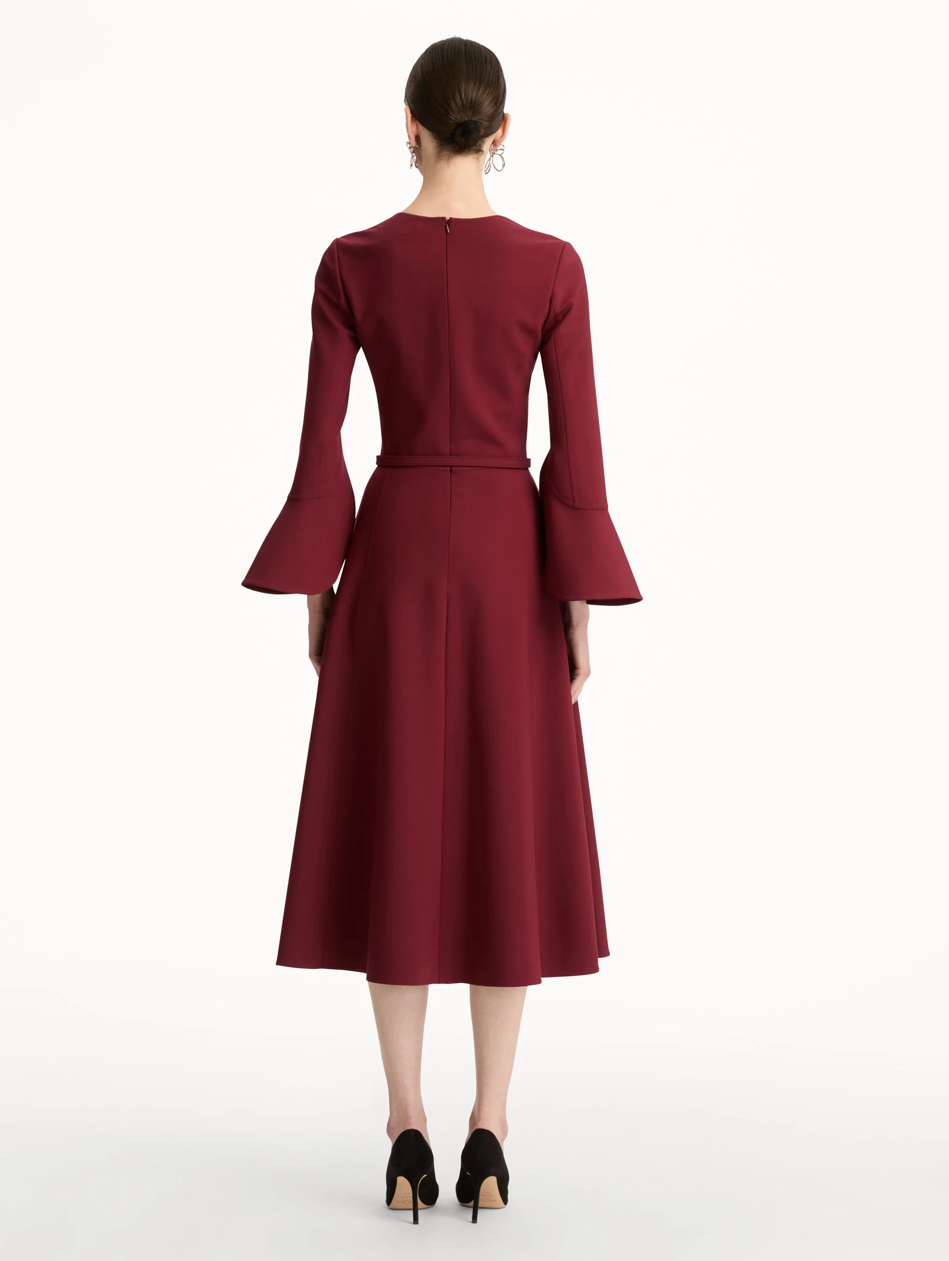 Split Neck Wool Dress - Image 3