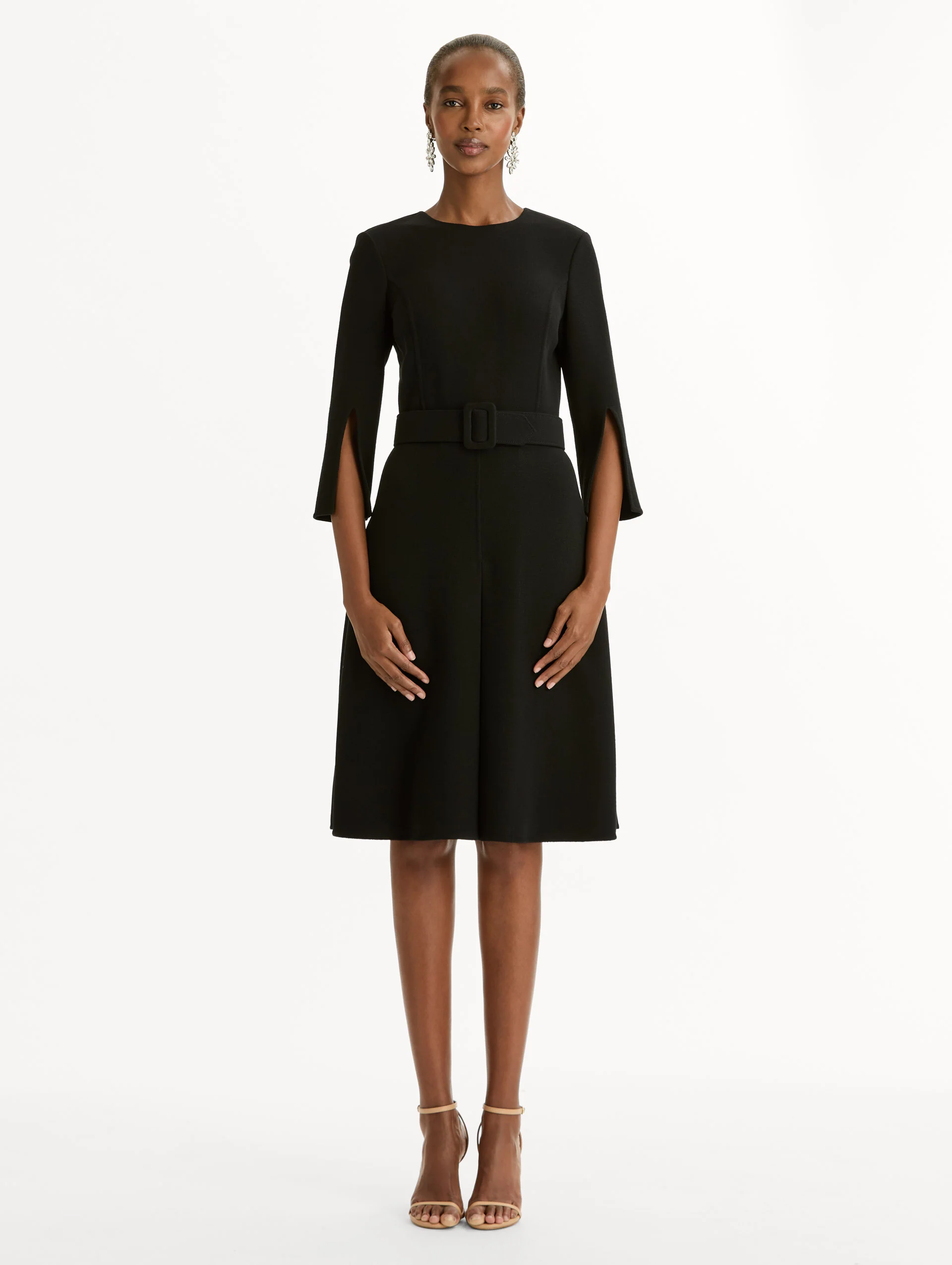 Split-Sleeve Wool-Blend Dress - Image 2