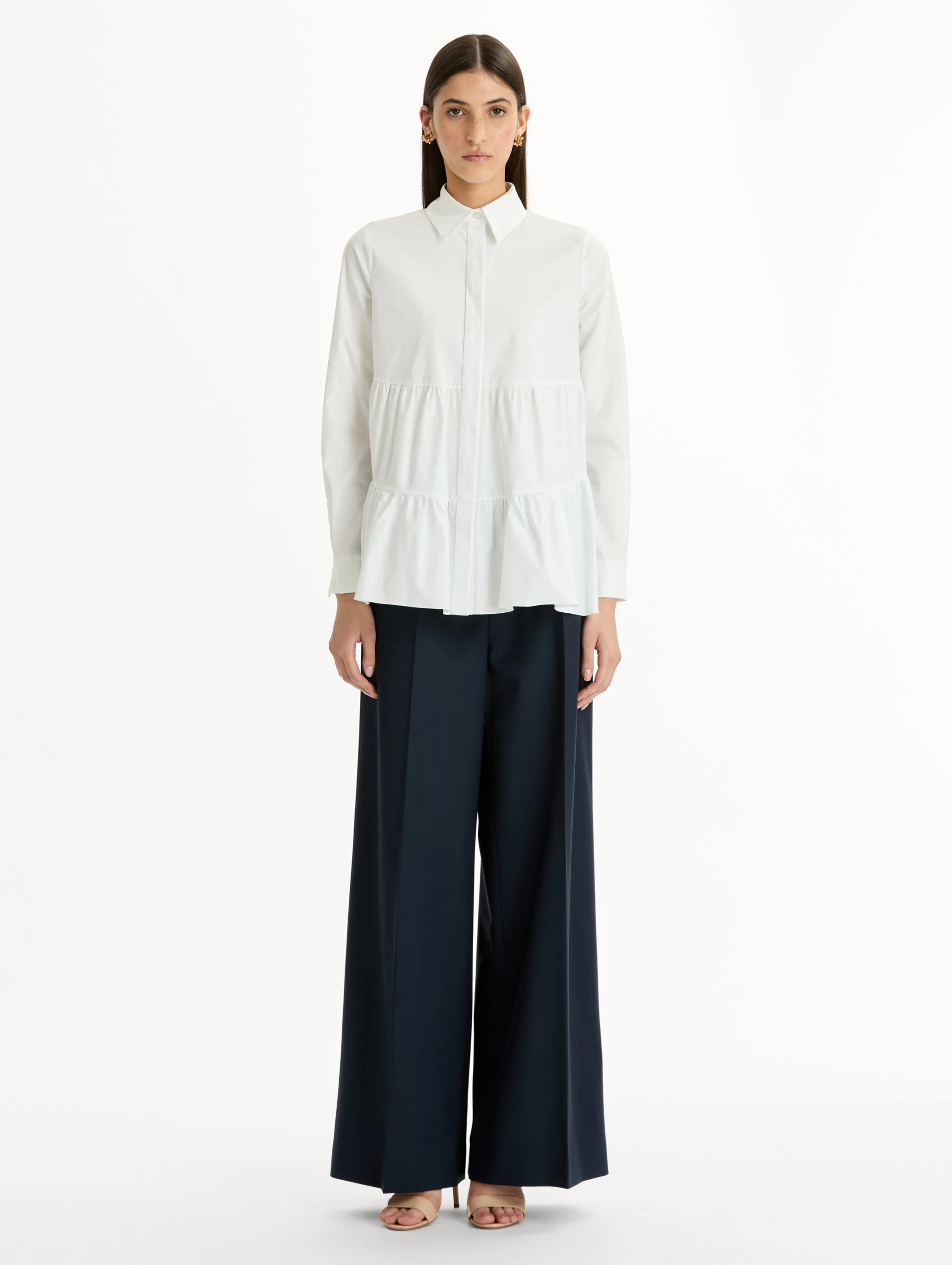 Tiered Cotton Poplin Blouse - Image 3