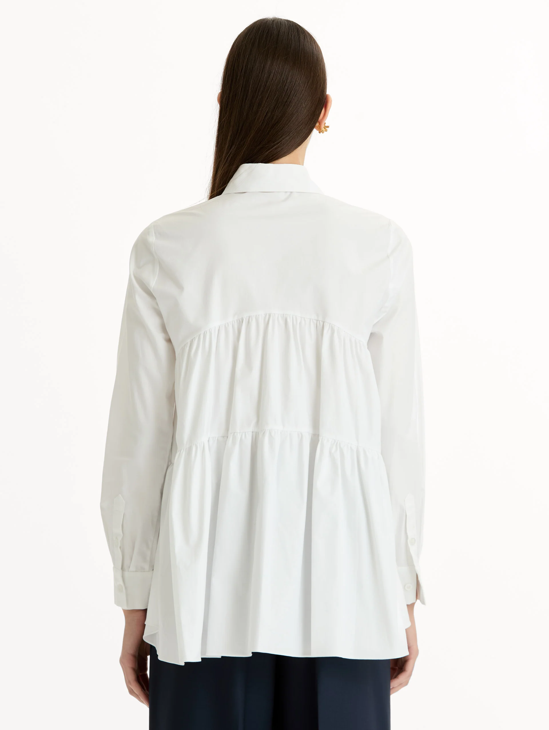 Tiered Cotton Poplin Blouse - Image 4