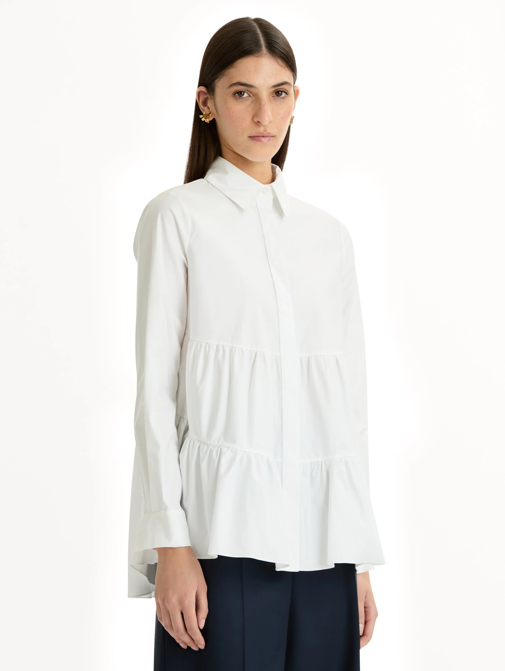 Tiered Cotton Poplin Blouse - Image 5