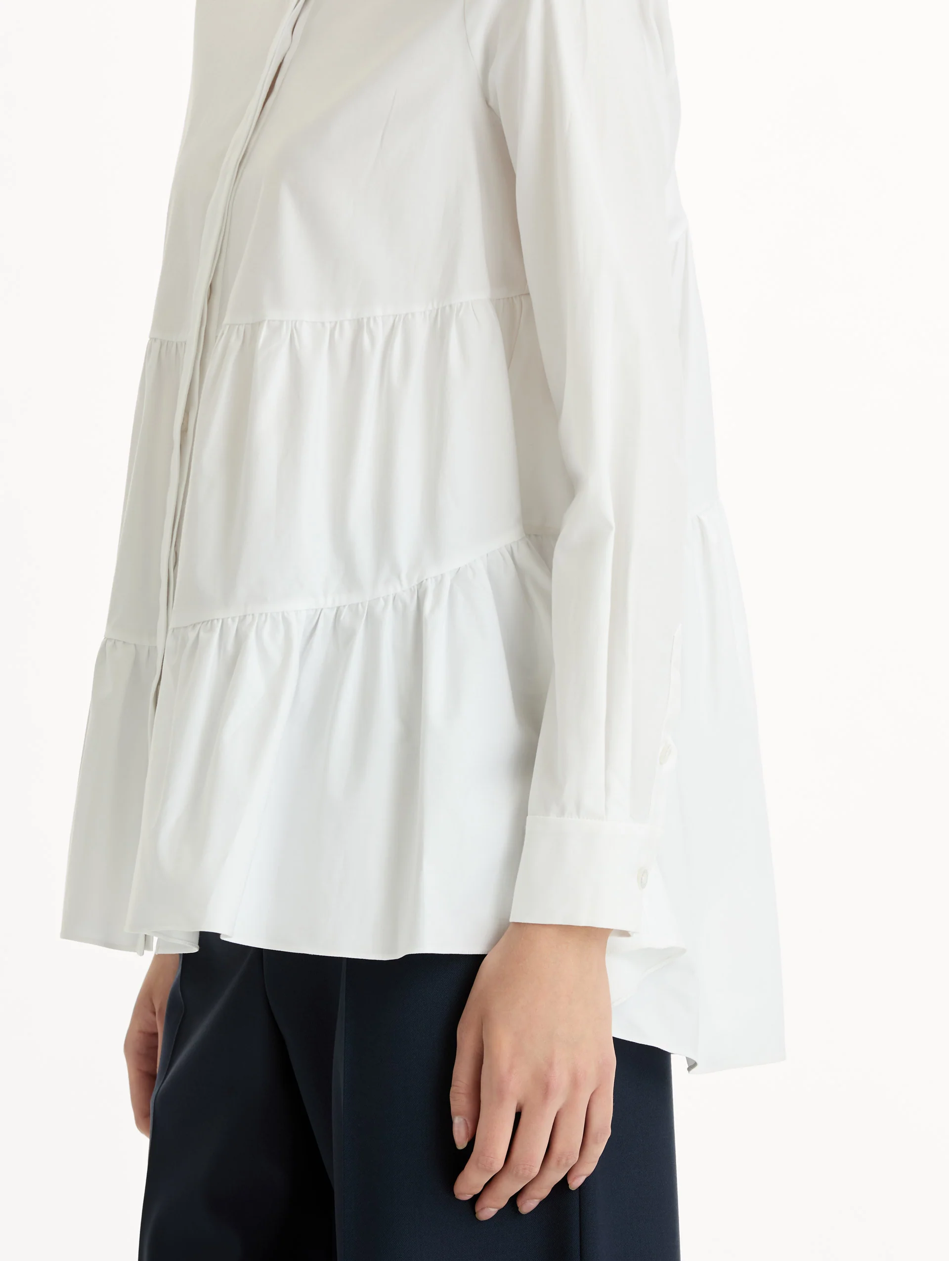 Tiered Cotton Poplin Blouse - Image 6
