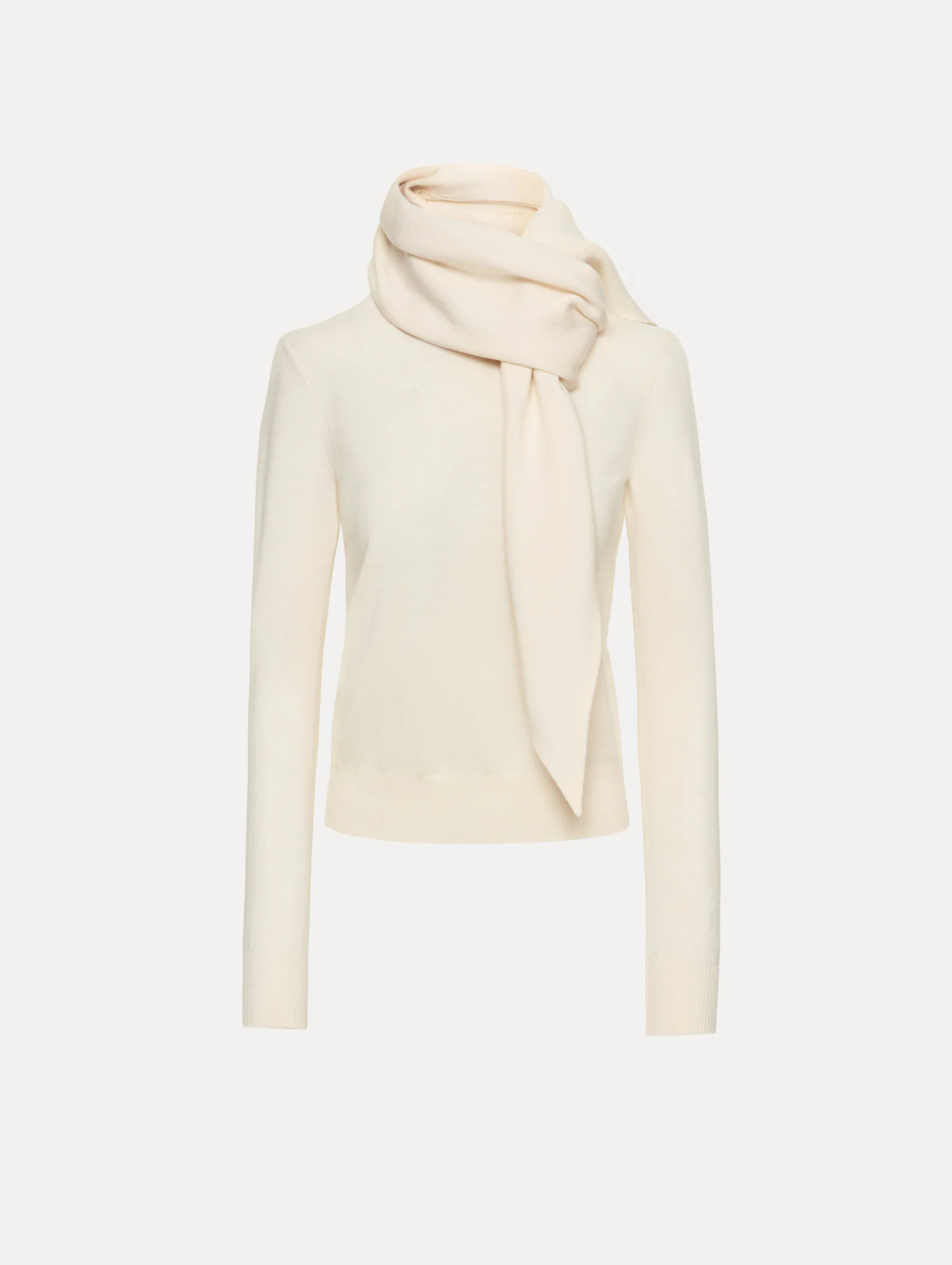 Virgin Wool Pullover with Scarf