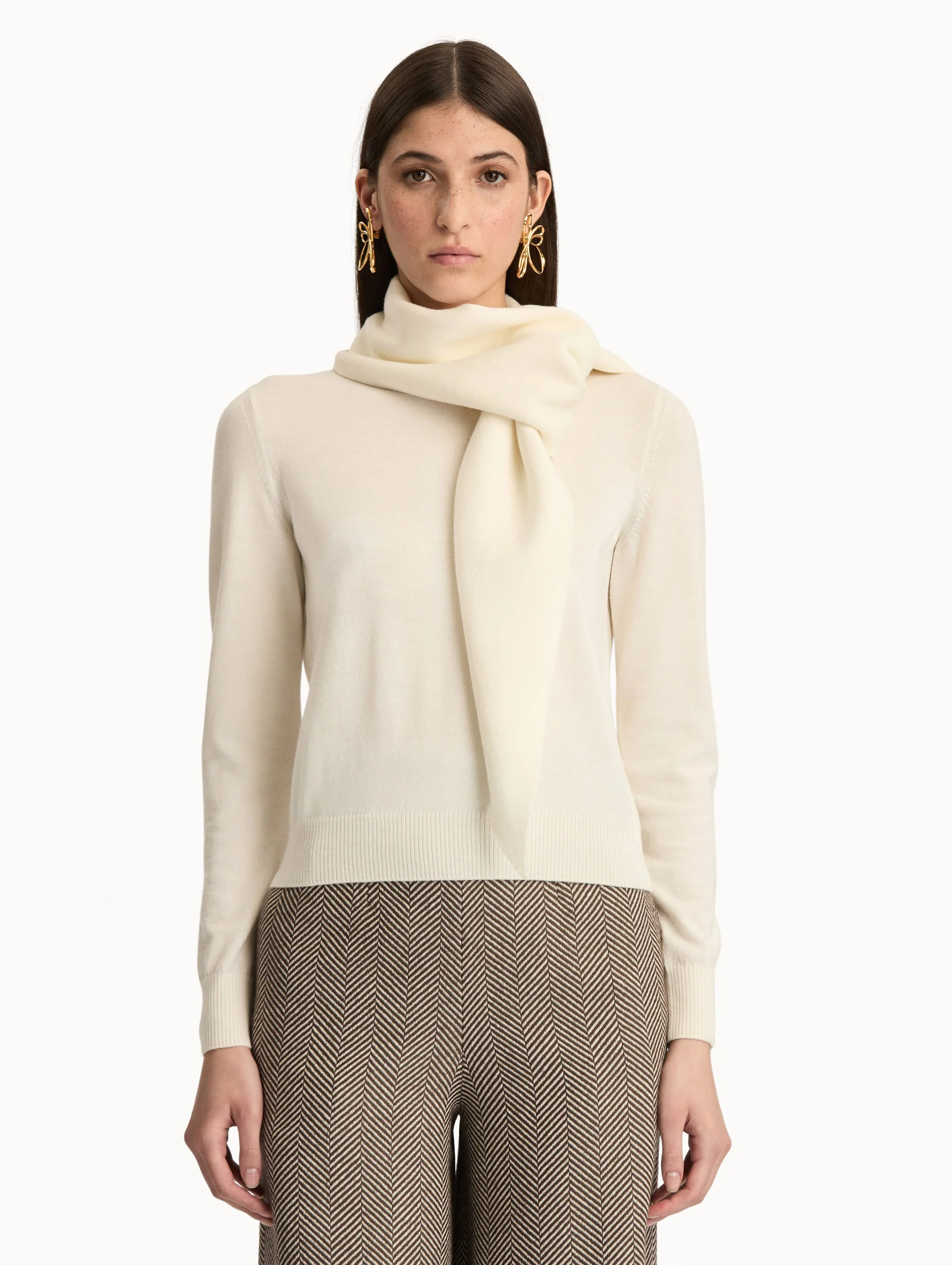 Virgin Wool Pullover with Scarf - Image 2