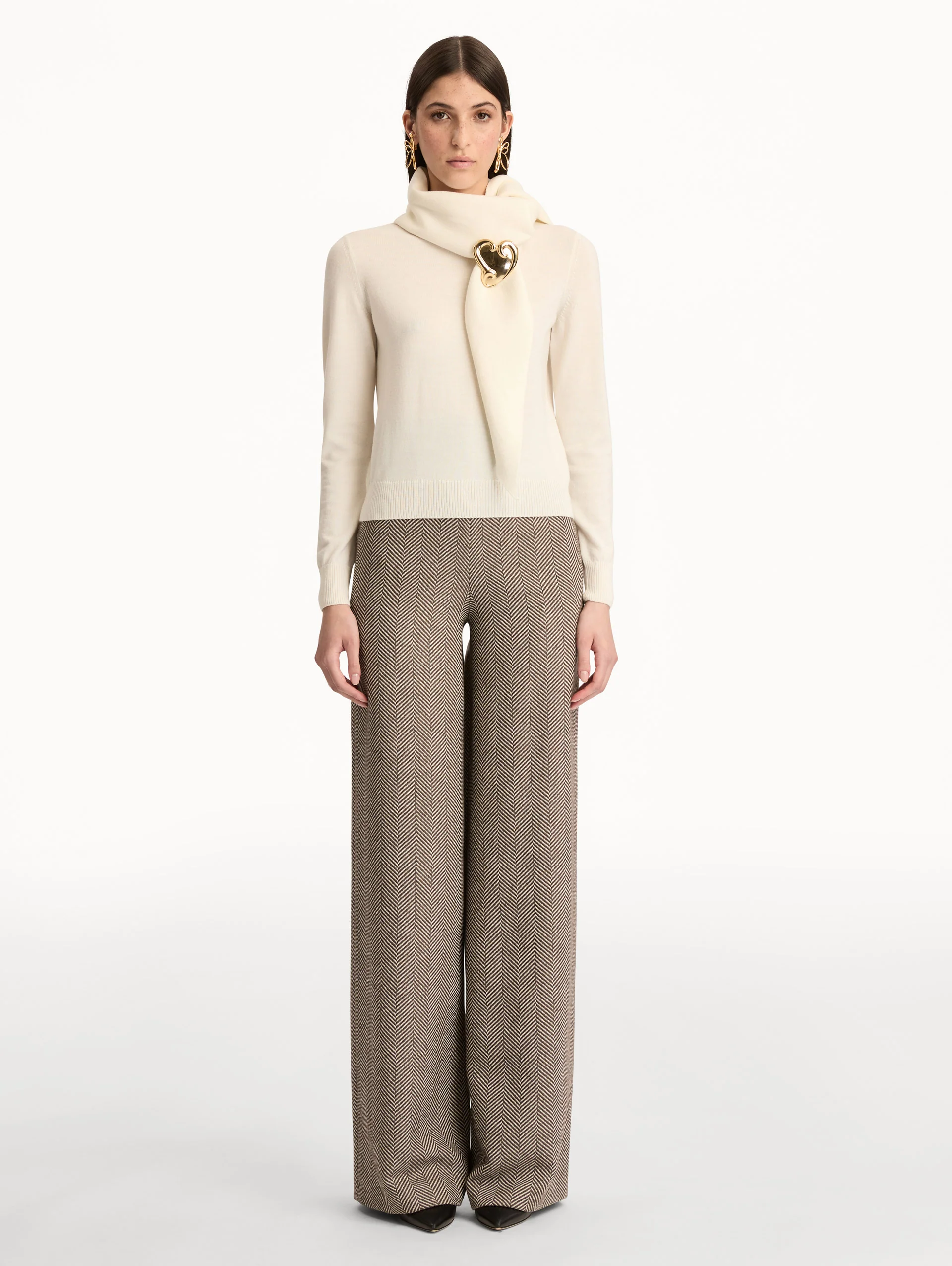 Virgin Wool Pullover with Scarf - Image 3