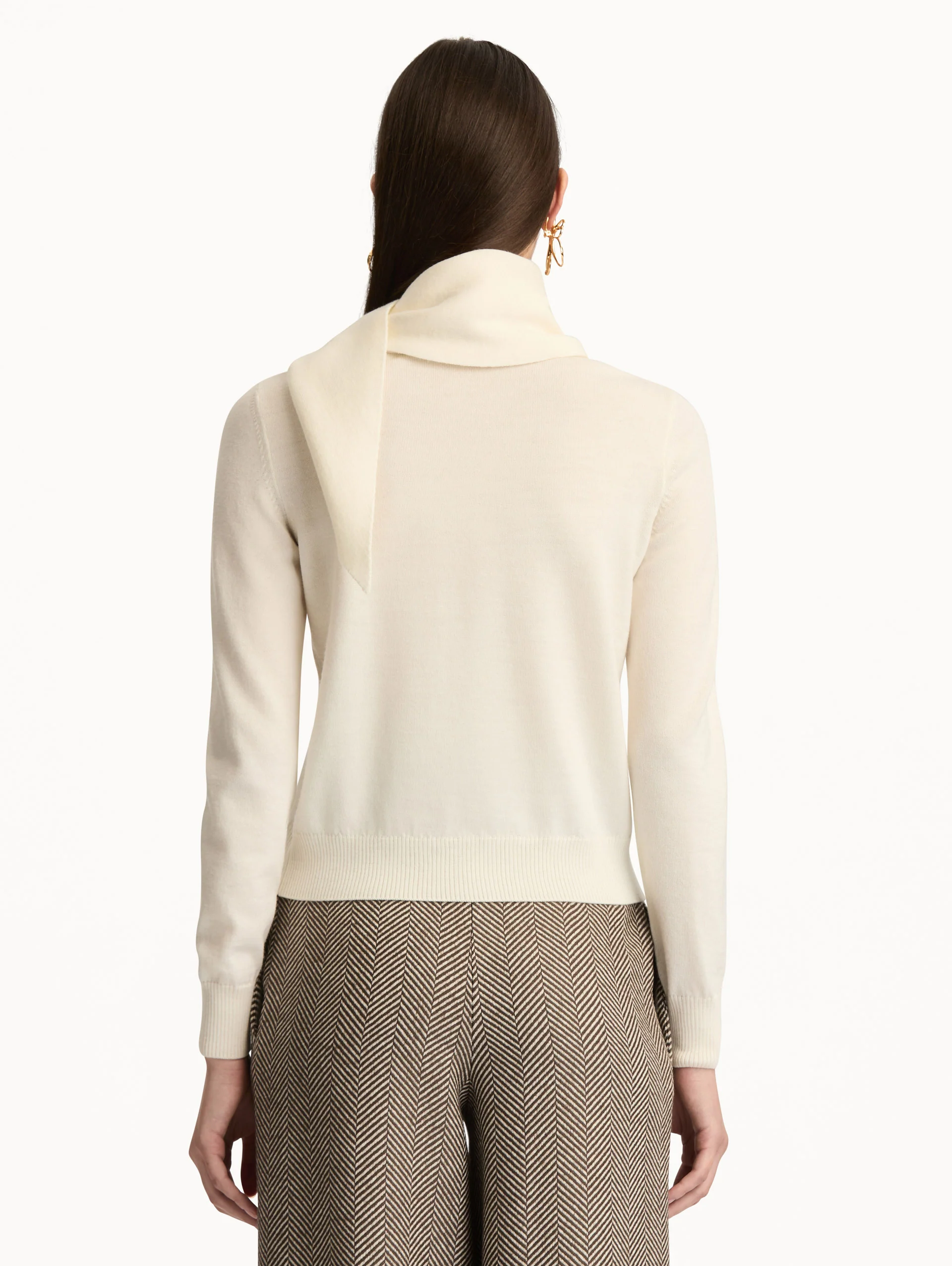 Virgin Wool Pullover with Scarf - Image 4