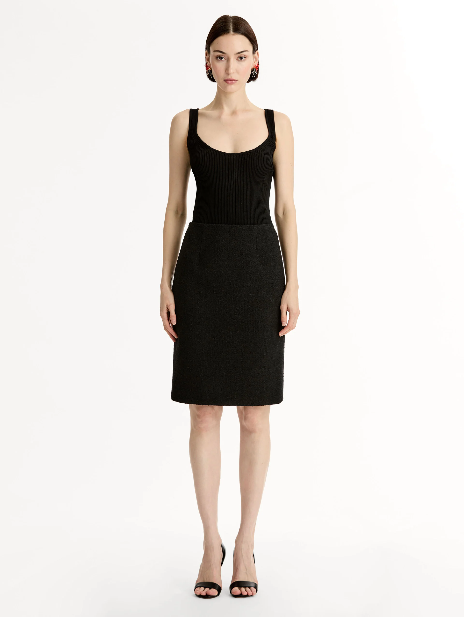 Wool Tweed Pencil Skirt - Image 2
