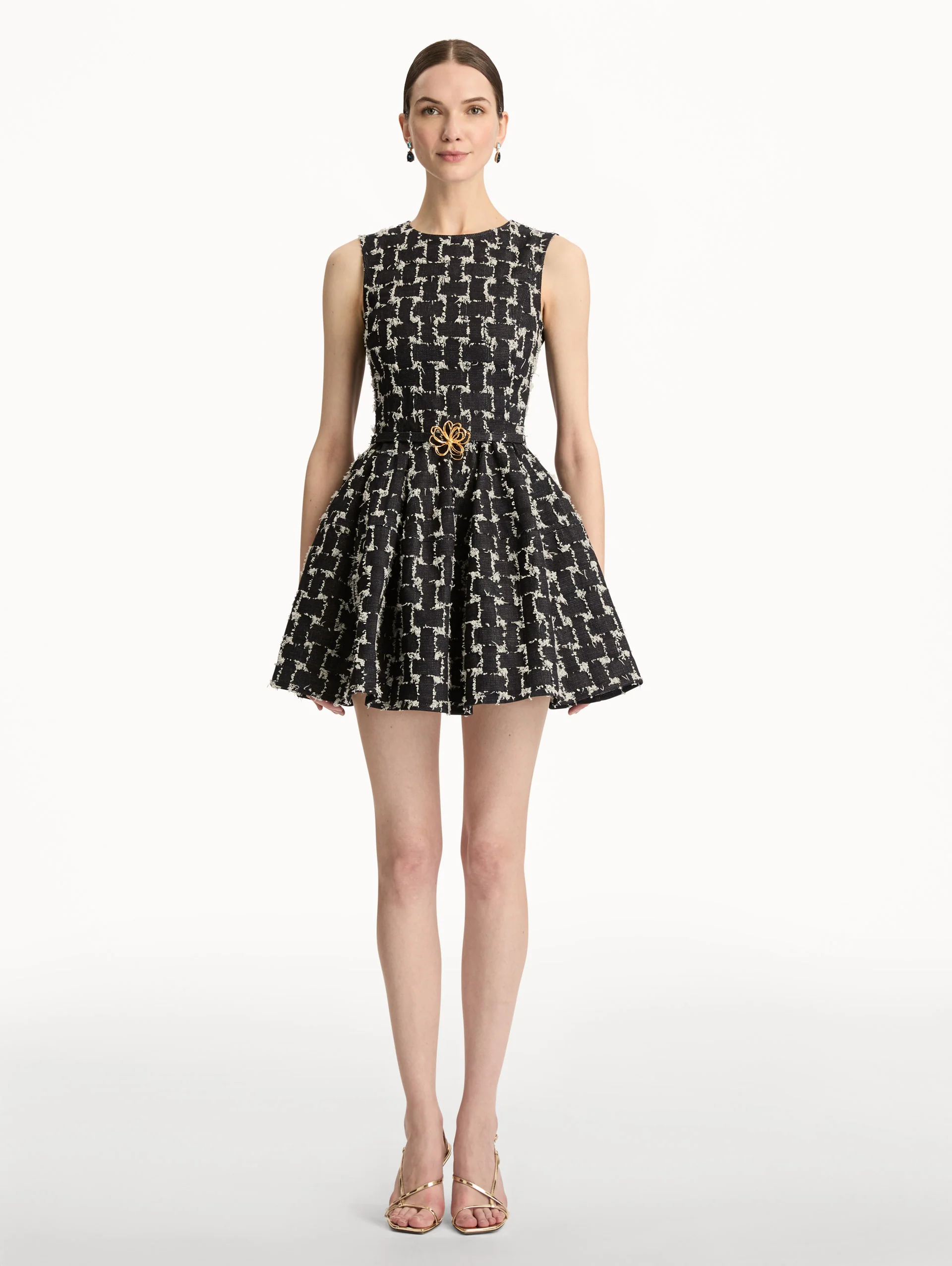 Woven Denim Jacquard Mini Dress - Image 2