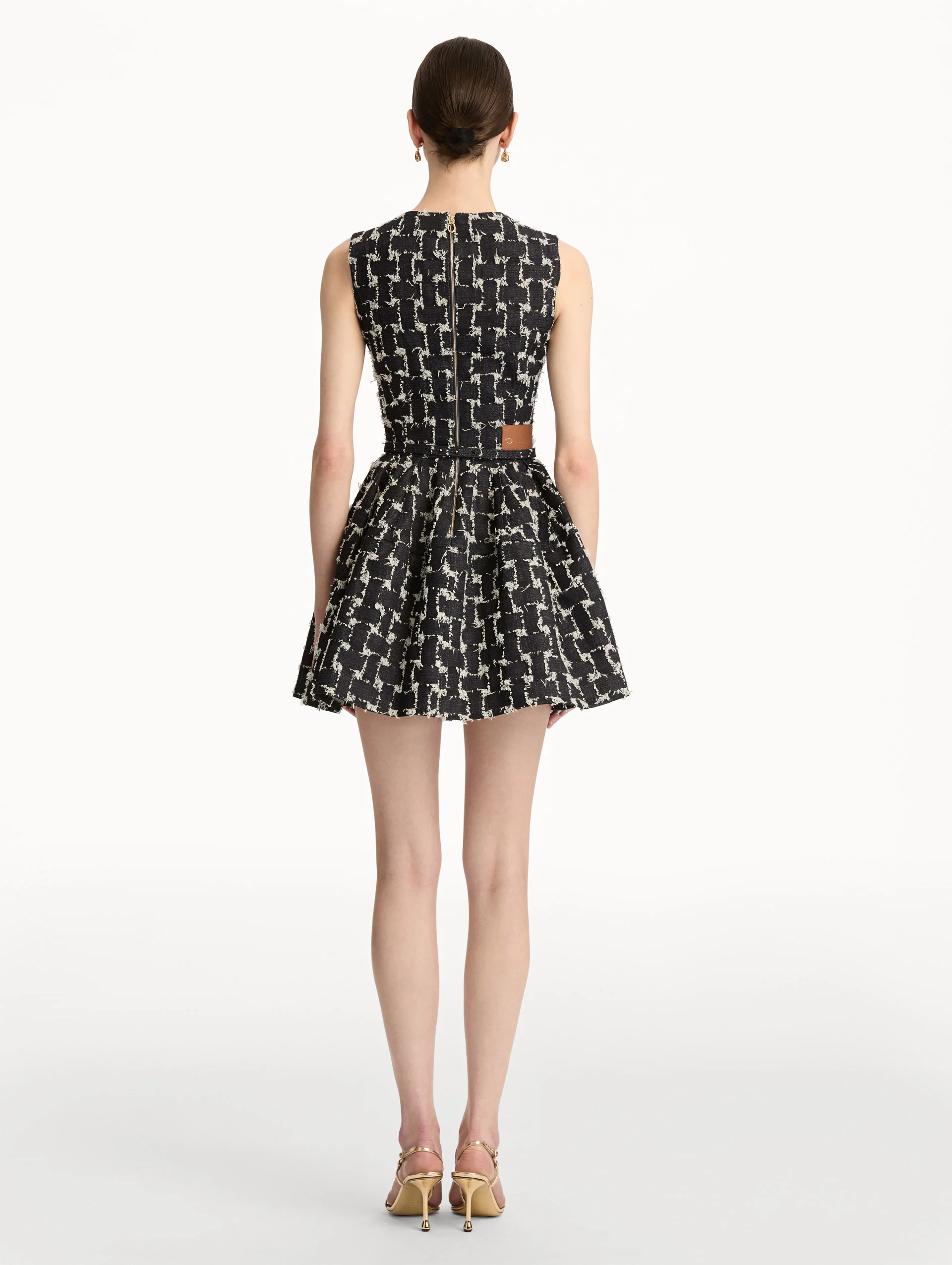 Woven Denim Jacquard Mini Dress - Image 3